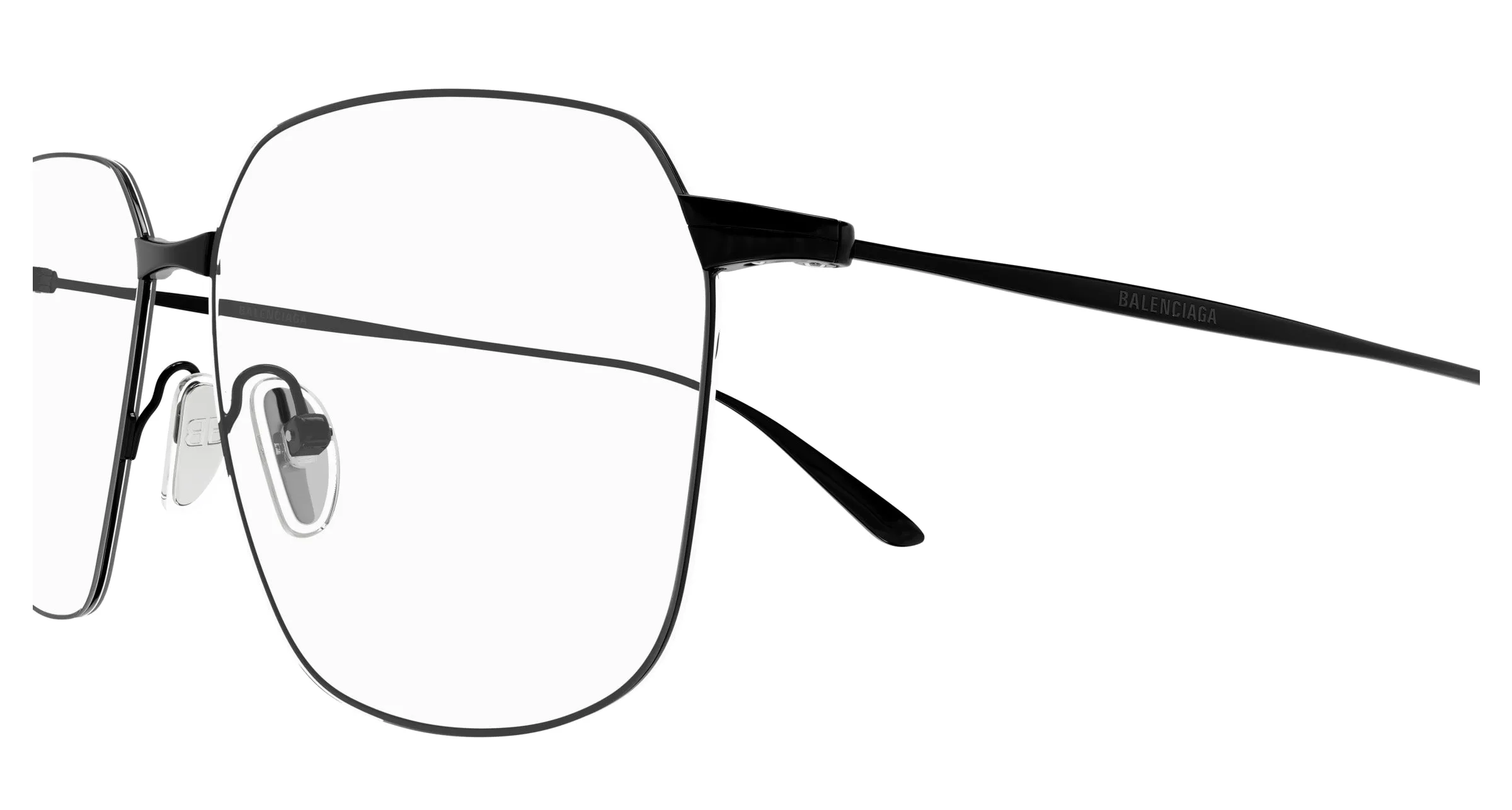 Balenciaga BB0414O 001 Montature da vista Acetato Nero Trasparente Squadrata - immagine 3