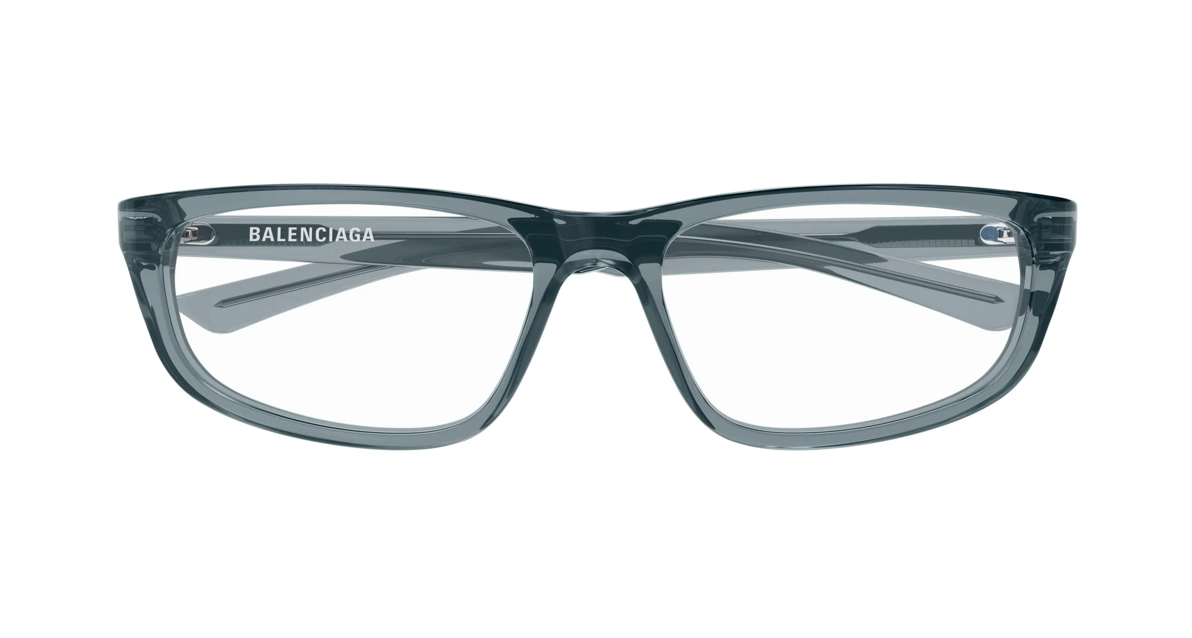 Balenciaga BB0407O 004 Montature da vista Acetato Verde Trasparente Squadrata - immagine 2