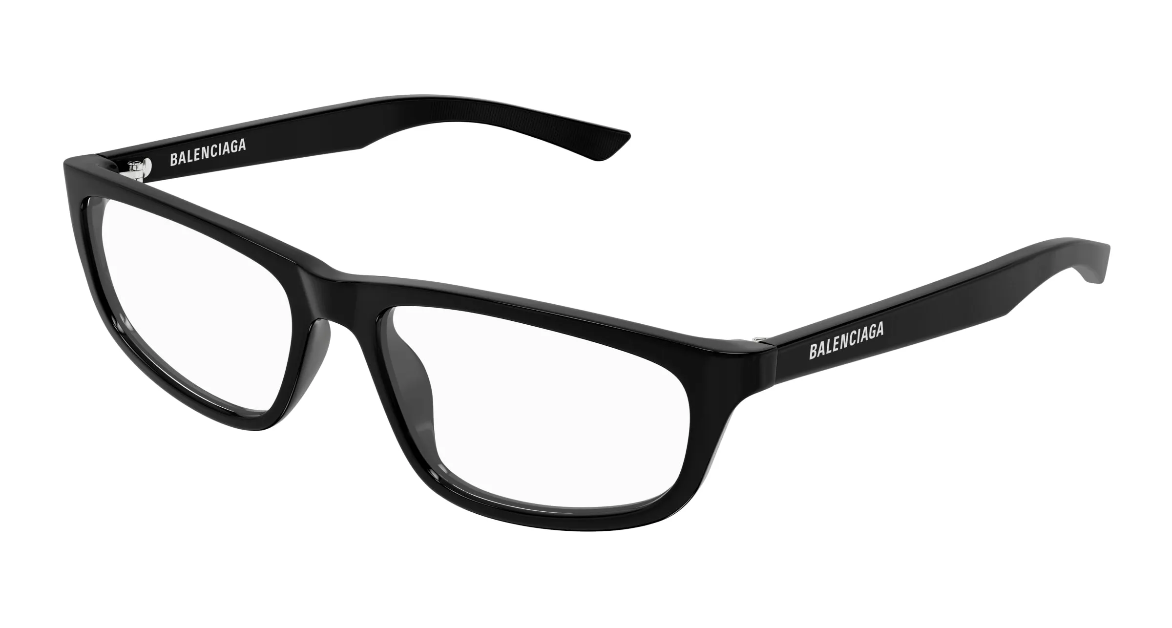 Balenciaga BB0407O 001 Montature da vista Acetato Nero Trasparente Squadrata - immagine 1