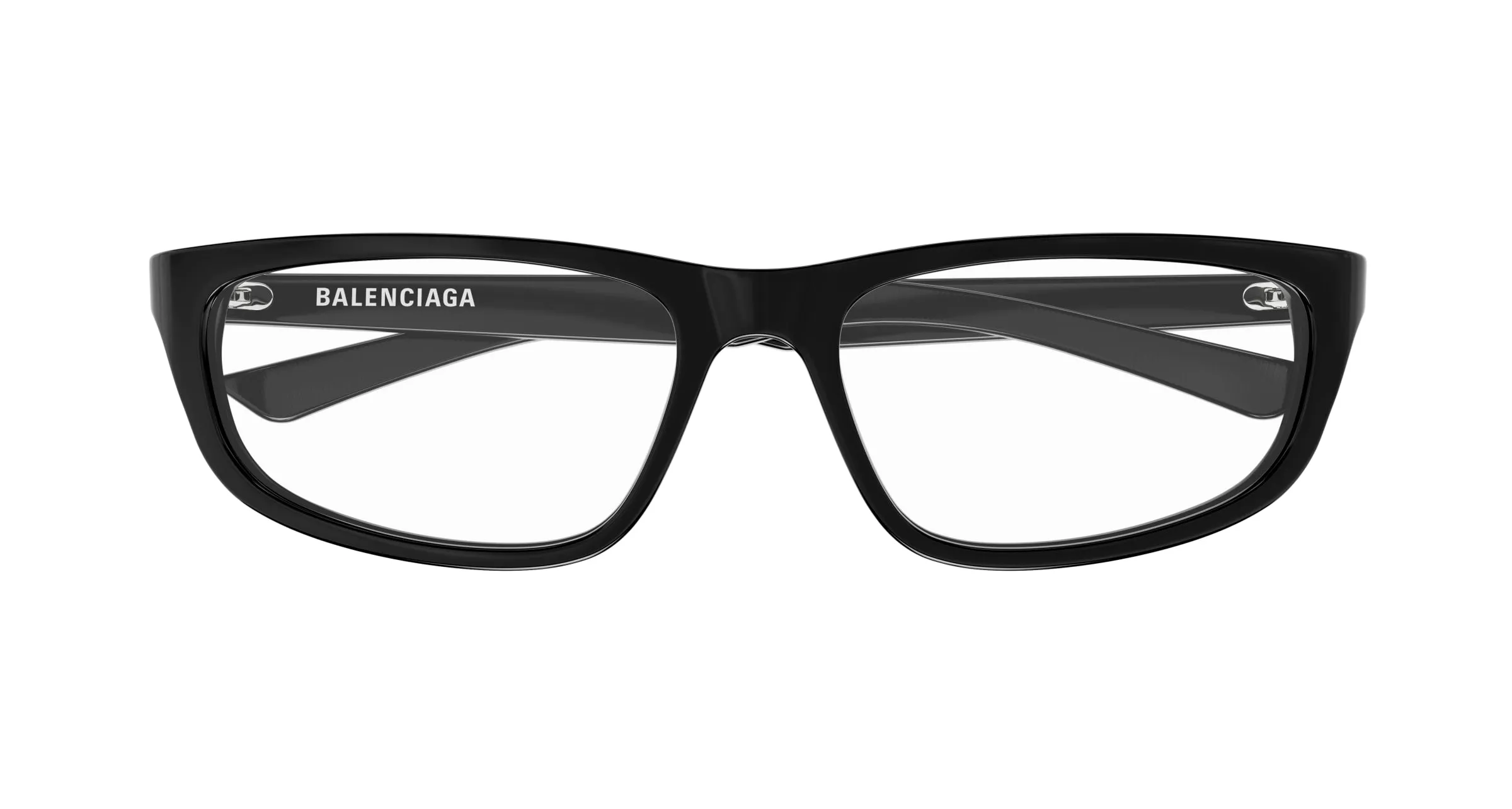 Balenciaga BB0407O 001 Montature da vista Acetato Nero Trasparente Squadrata - immagine 2