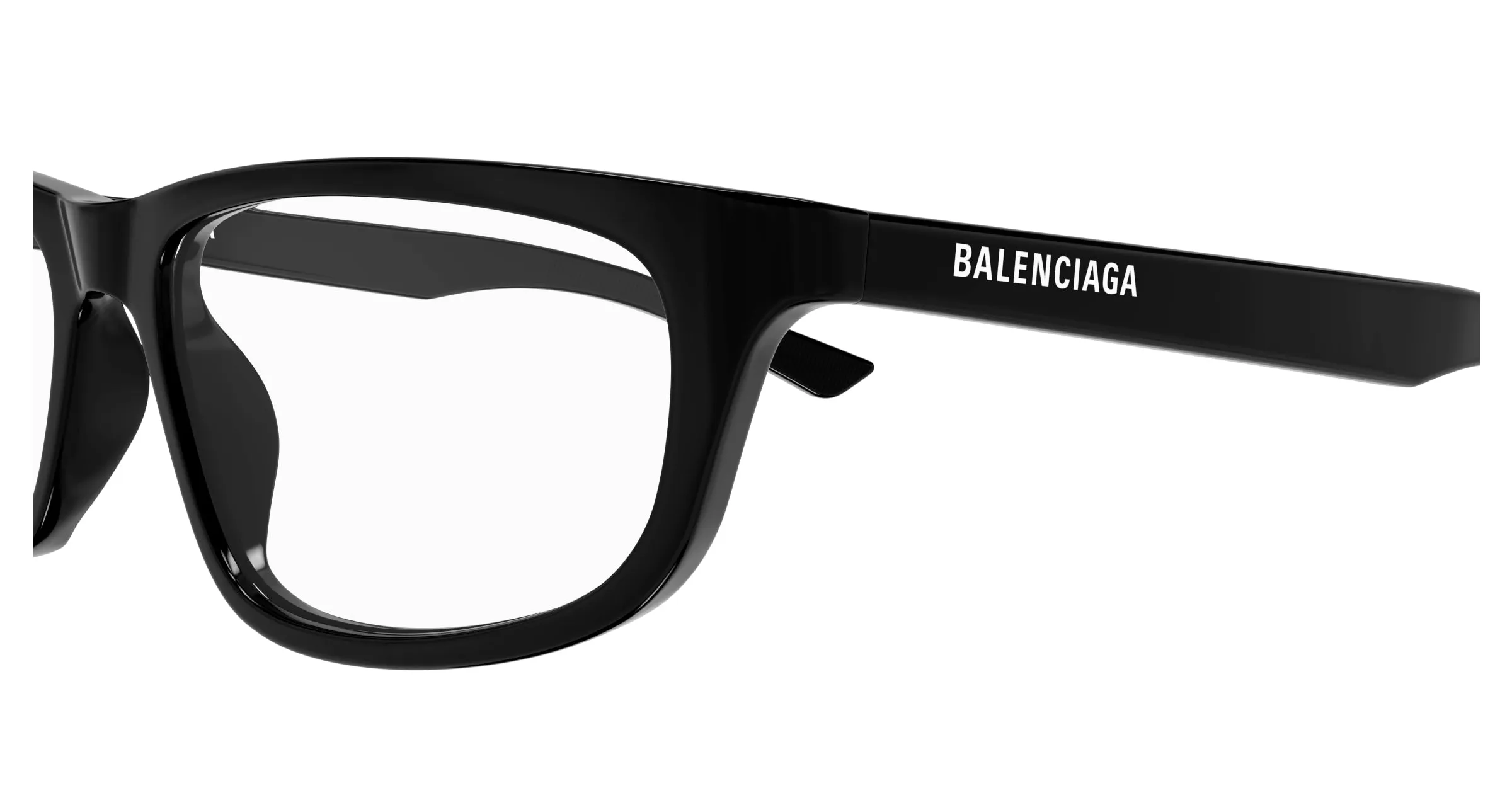 Balenciaga BB0407O 001 Montature da vista Acetato Nero Trasparente Squadrata - immagine 3