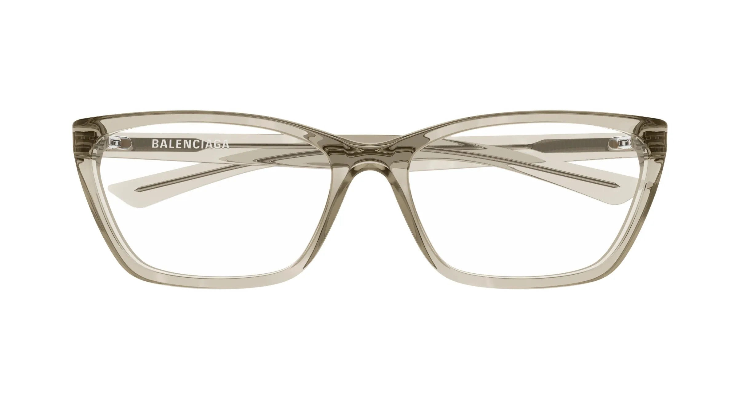 Balenciaga BB0406O 004 Montature da vista Acetato Beige Trasparente Cat Eye - immagine 2