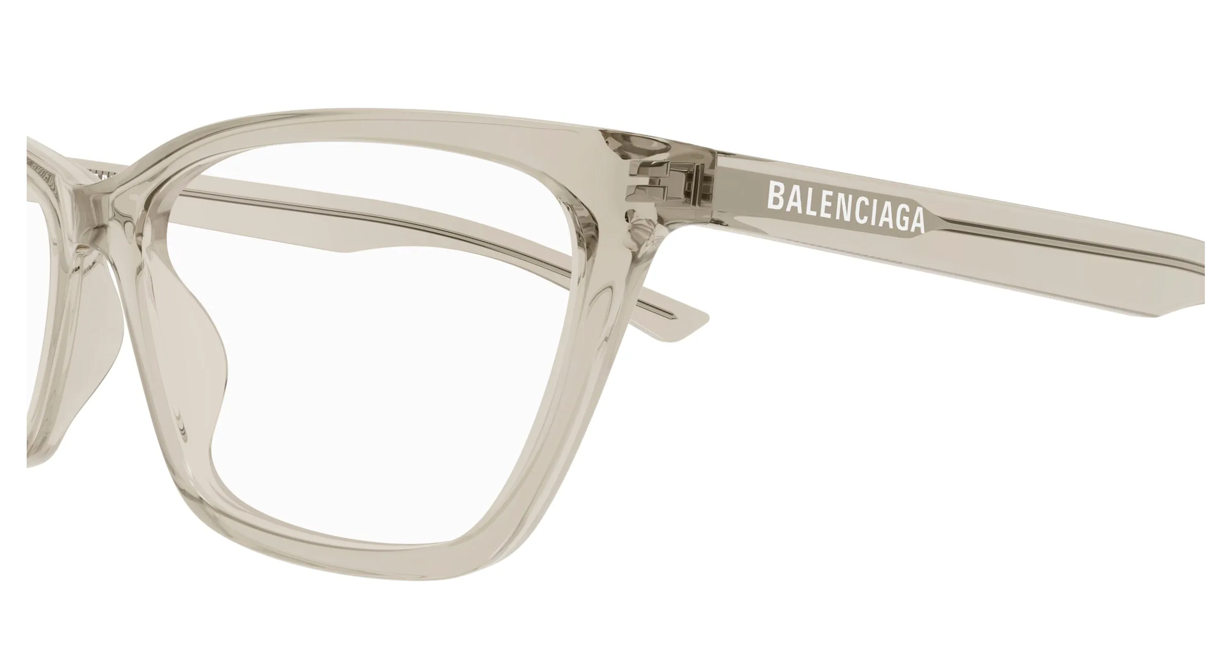 Balenciaga BB0406O 004 Montature da vista Acetato Beige Trasparente Cat Eye - immagine 3