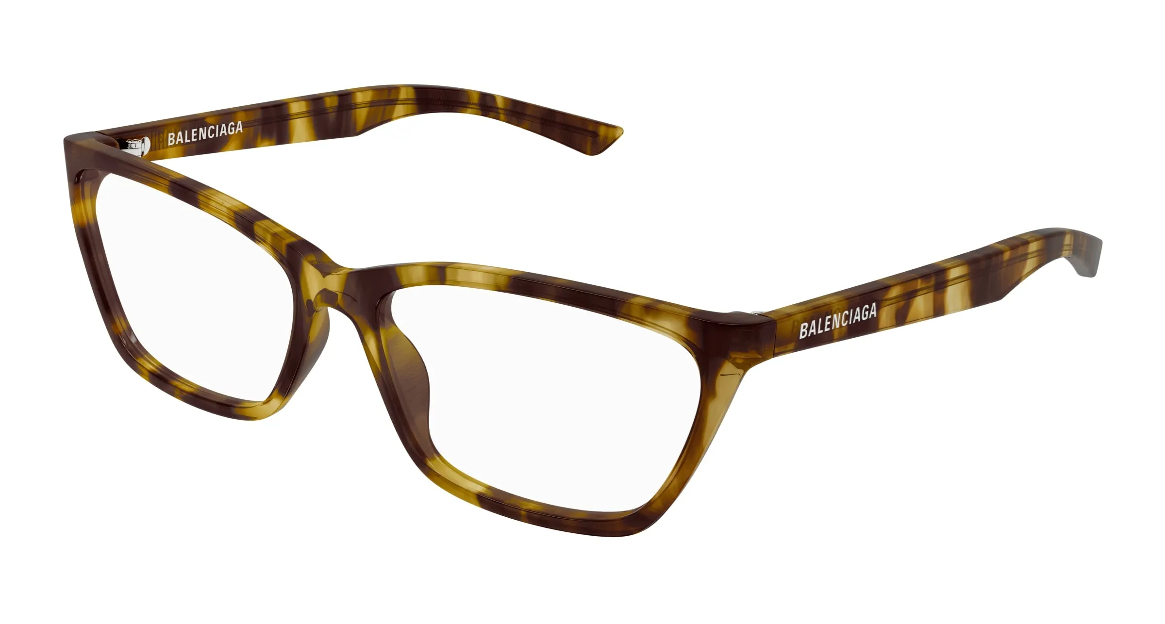 Balenciaga BB0406O 003 Montature da vista Acetato Havana Trasparente Cat Eye - immagine 1