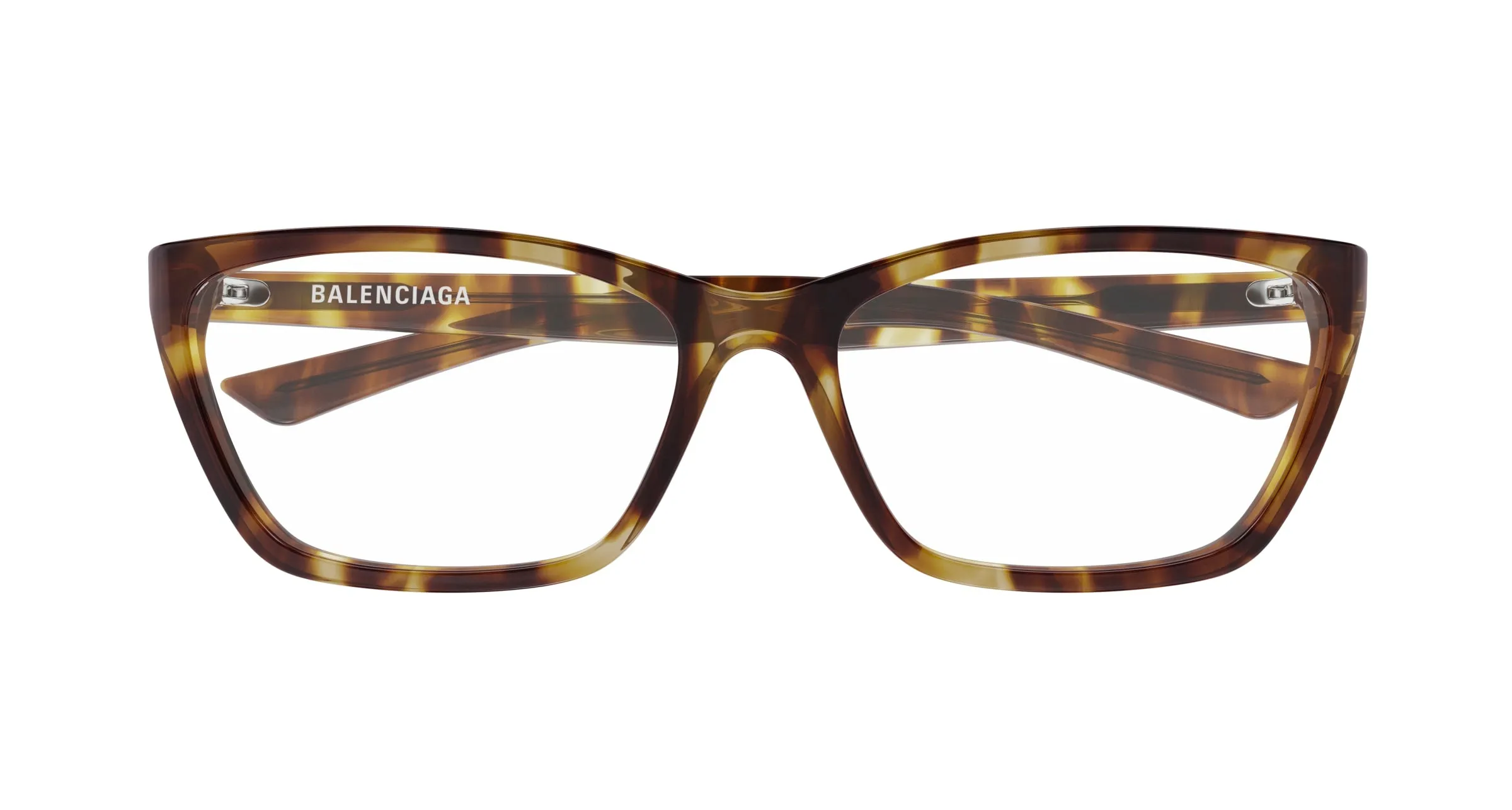 Balenciaga BB0406O 003 Montature da vista Acetato Havana Trasparente Cat Eye - immagine 2