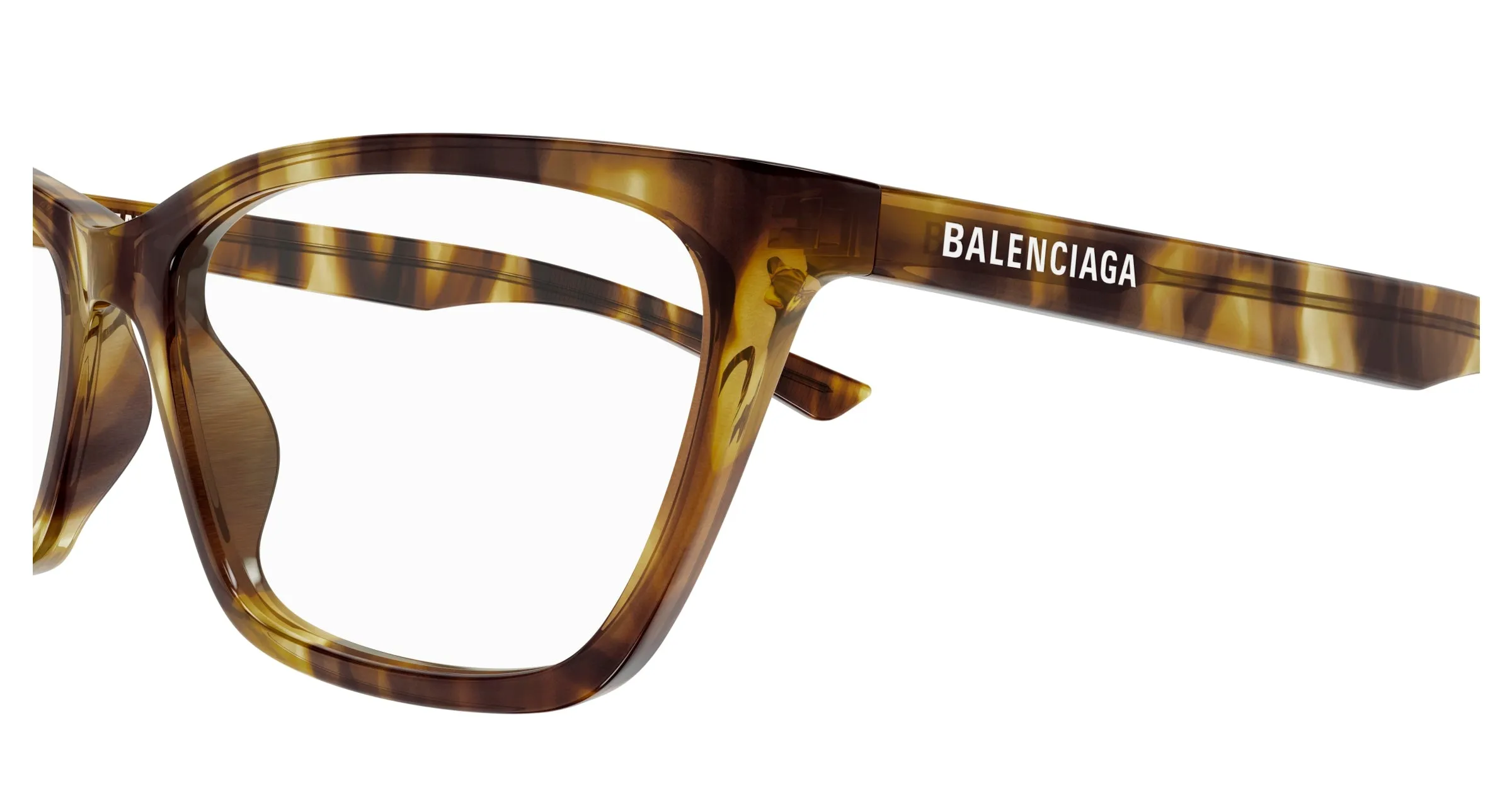 Balenciaga BB0406O 003 Montature da vista Acetato Havana Trasparente Cat Eye - immagine 3