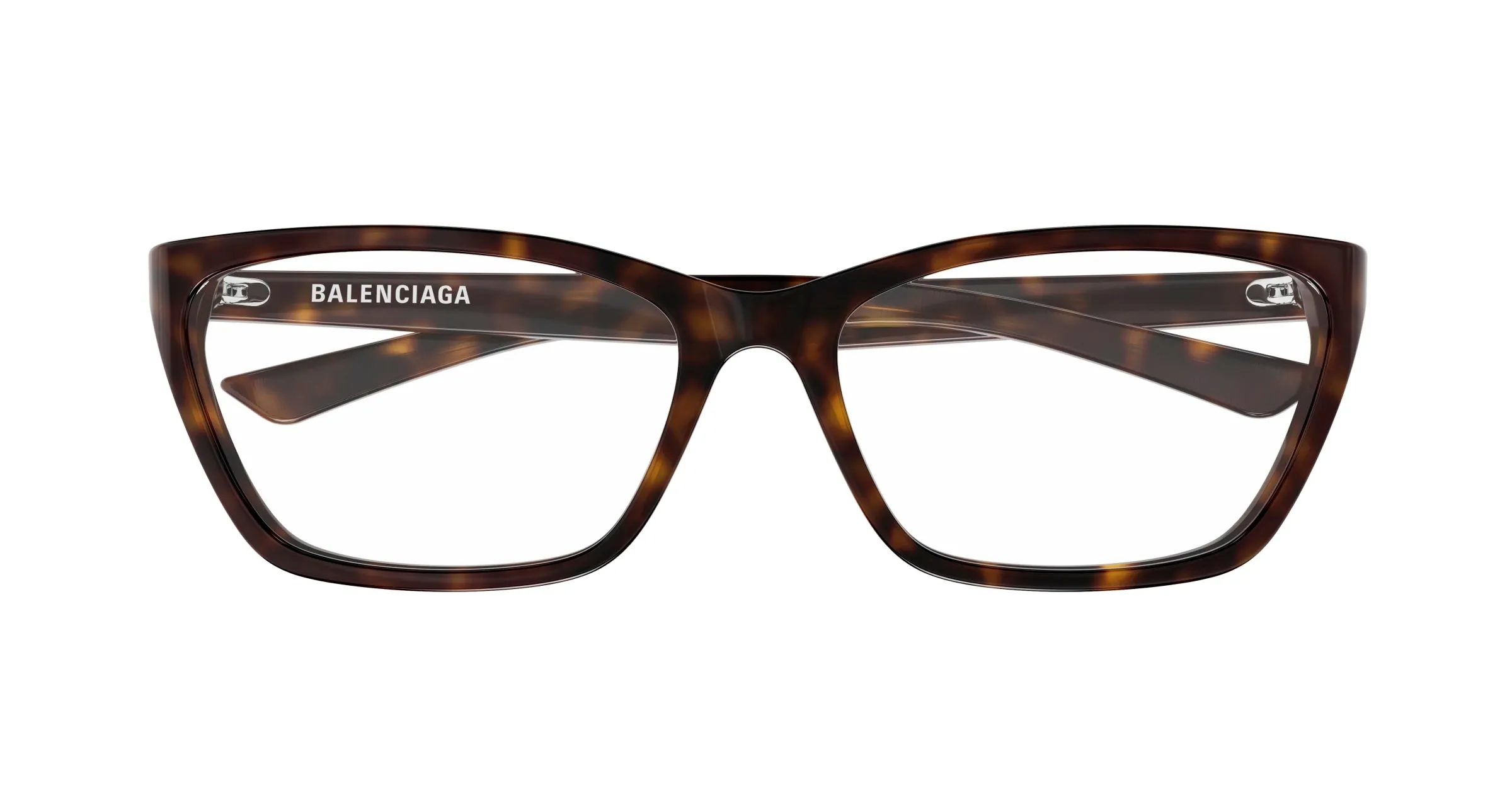 Balenciaga BB0406O 002 Montature da vista Acetato Havana Trasparente Cat Eye - immagine 2