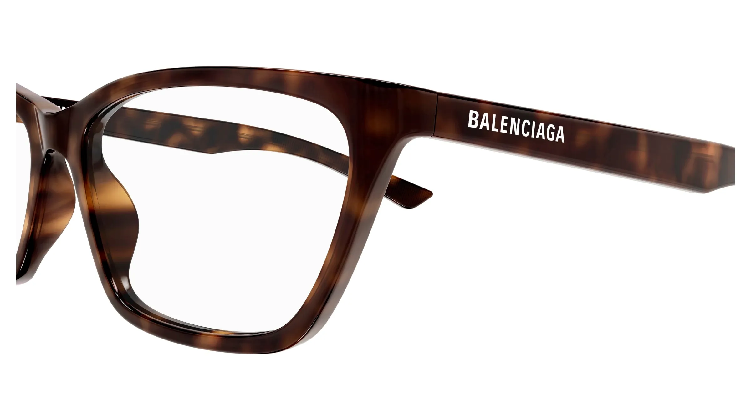 Balenciaga BB0406O 002 Montature da vista Acetato Havana Trasparente Cat Eye - immagine 3