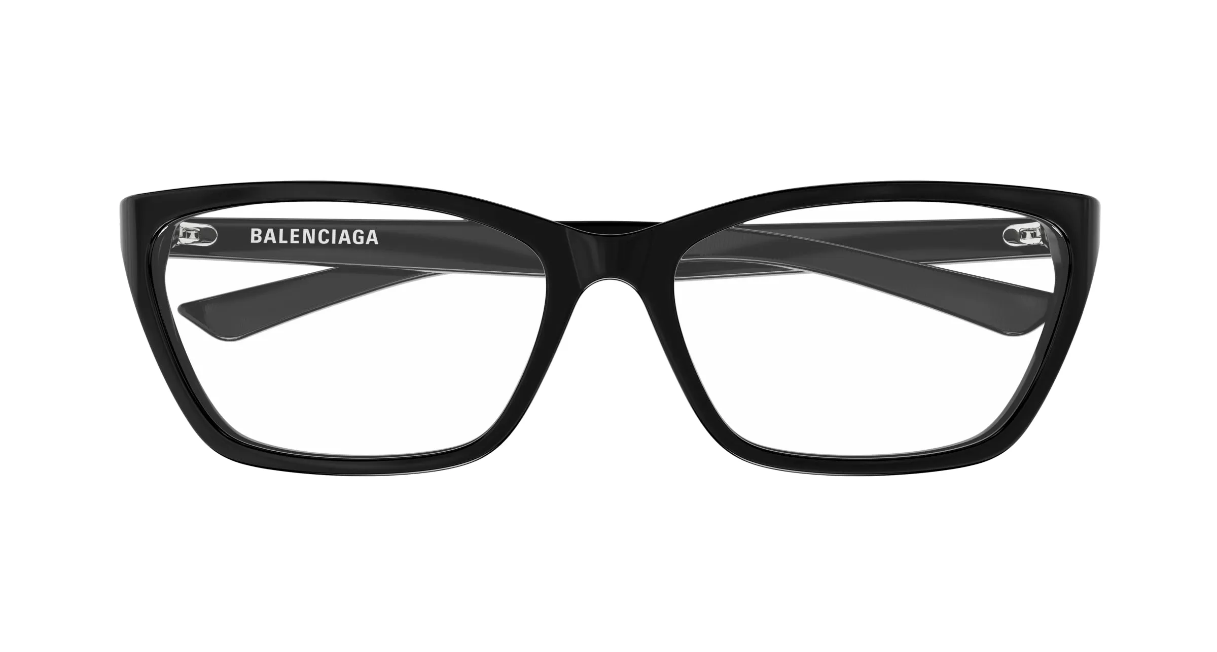 Balenciaga BB0406O 001 Montature da vista Acetato Nero Trasparente Cat Eye - immagine 2