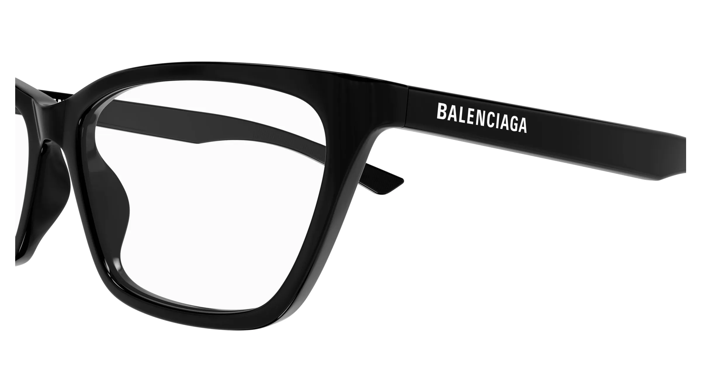 Balenciaga BB0406O 001 Montature da vista Acetato Nero Trasparente Cat Eye - immagine 3
