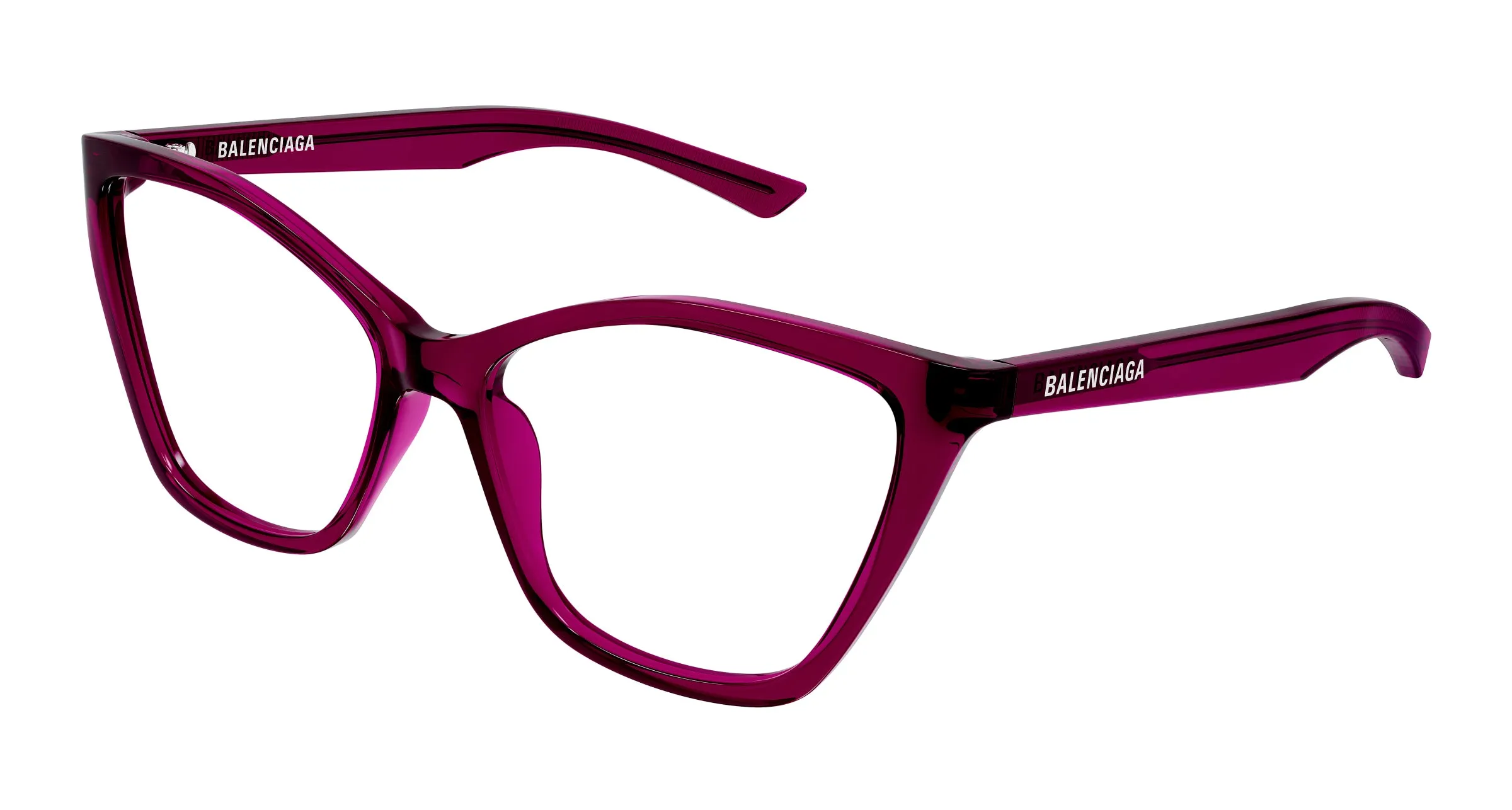 Balenciaga BB0405O 004 Montature da vista Acetato Bordeaux Trasparente Farfalla - immagine 1