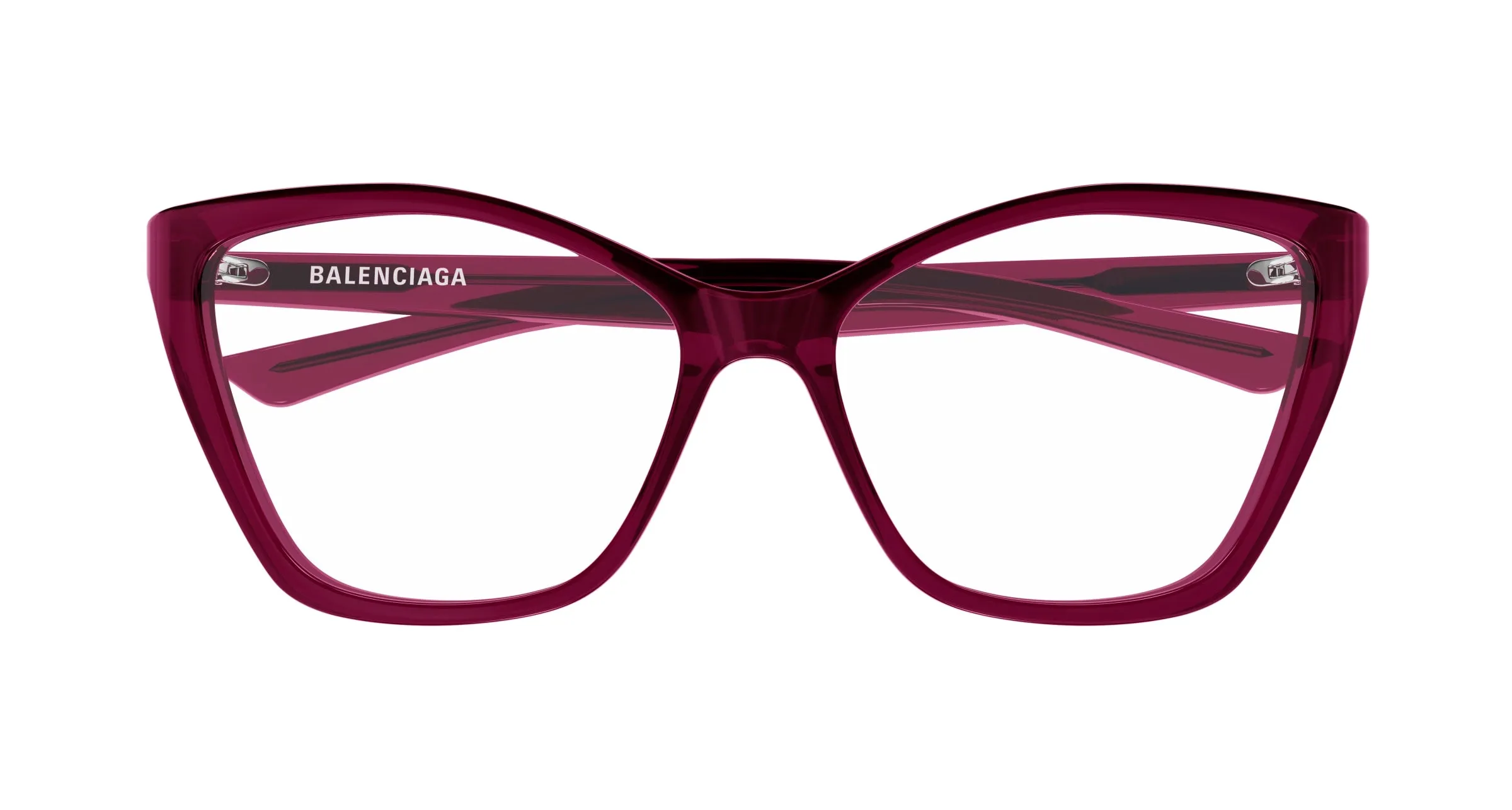 Balenciaga BB0405O 004 Montature da vista Acetato Bordeaux Trasparente Farfalla - immagine 2