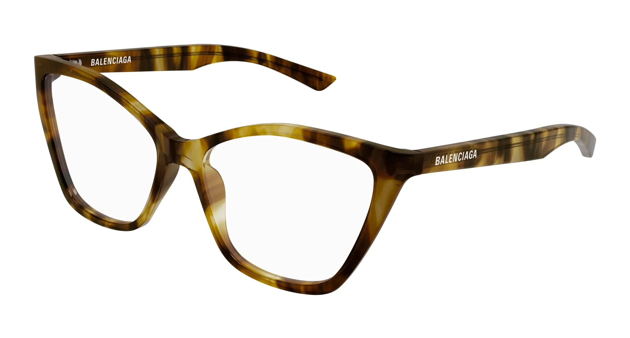 Balenciaga BB0405O 003 Montature da vista Acetato Havana Trasparente Farfalla - immagine 1