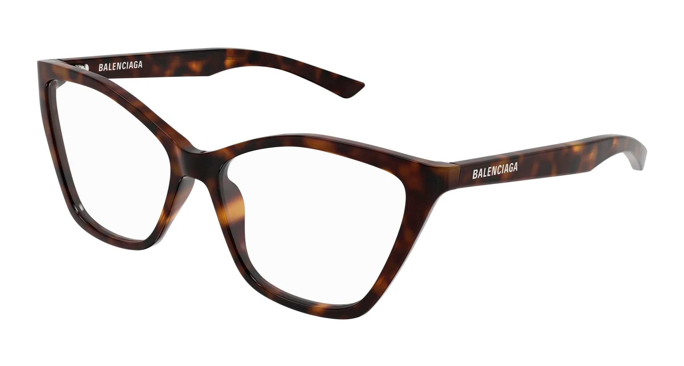 Balenciaga BB0405O 002 Montature da vista Acetato Havana Trasparente Farfalla - immagine 1