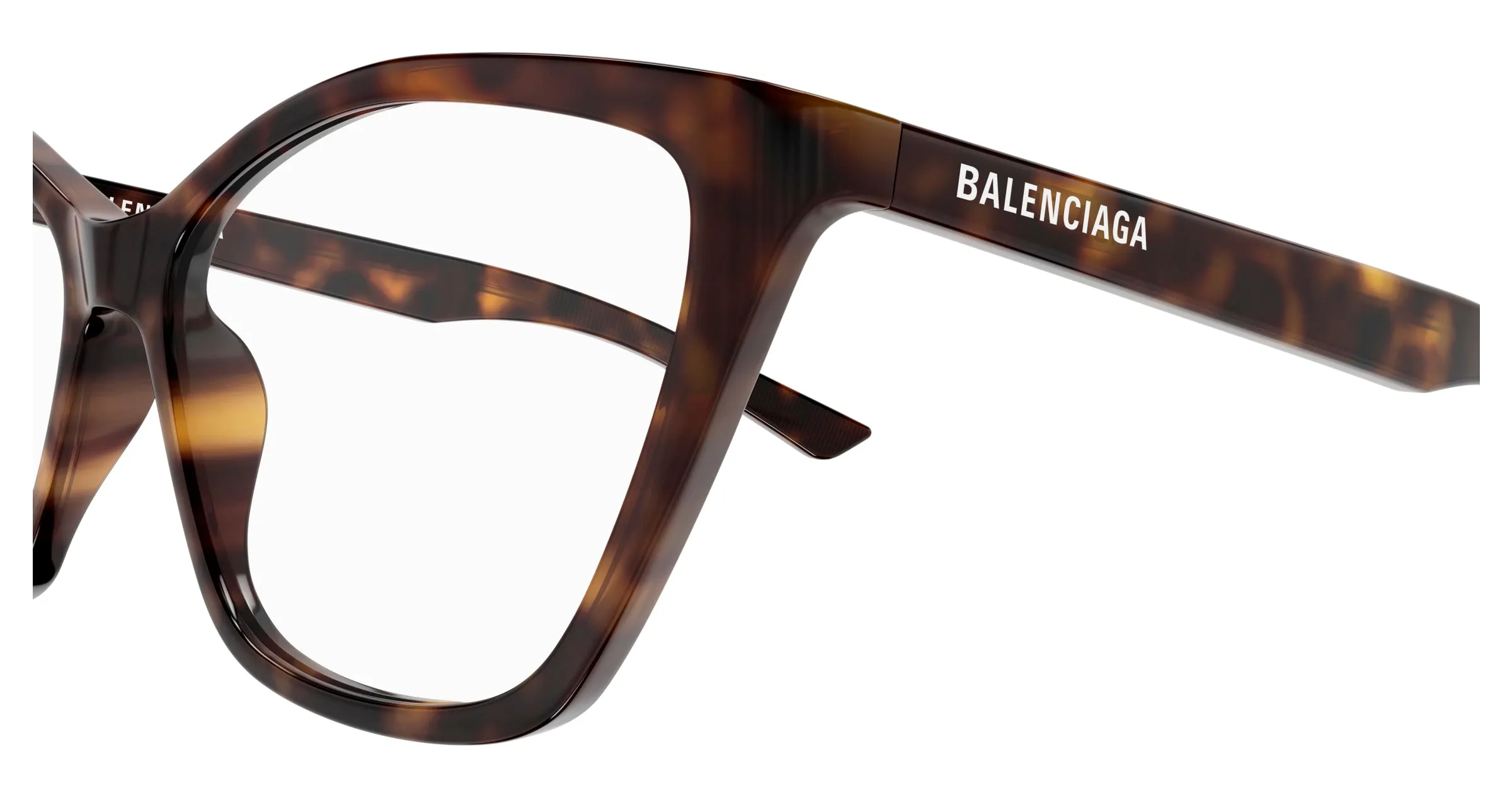 Balenciaga BB0405O 002 Montature da vista Acetato Havana Trasparente Farfalla - immagine 3