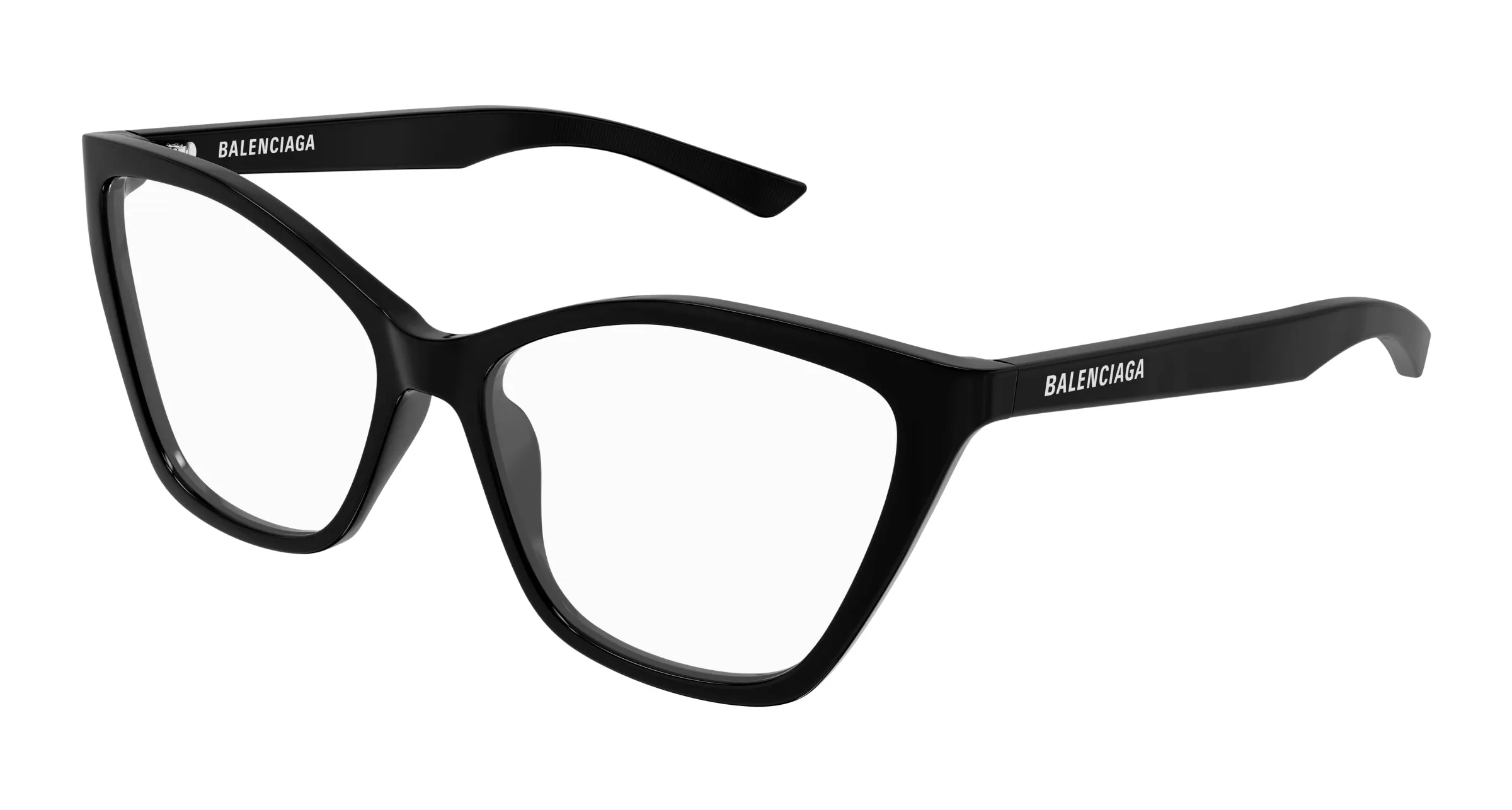 Balenciaga BB0405O 001 Montature da vista Acetato Nero Trasparente Farfalla - immagine 1