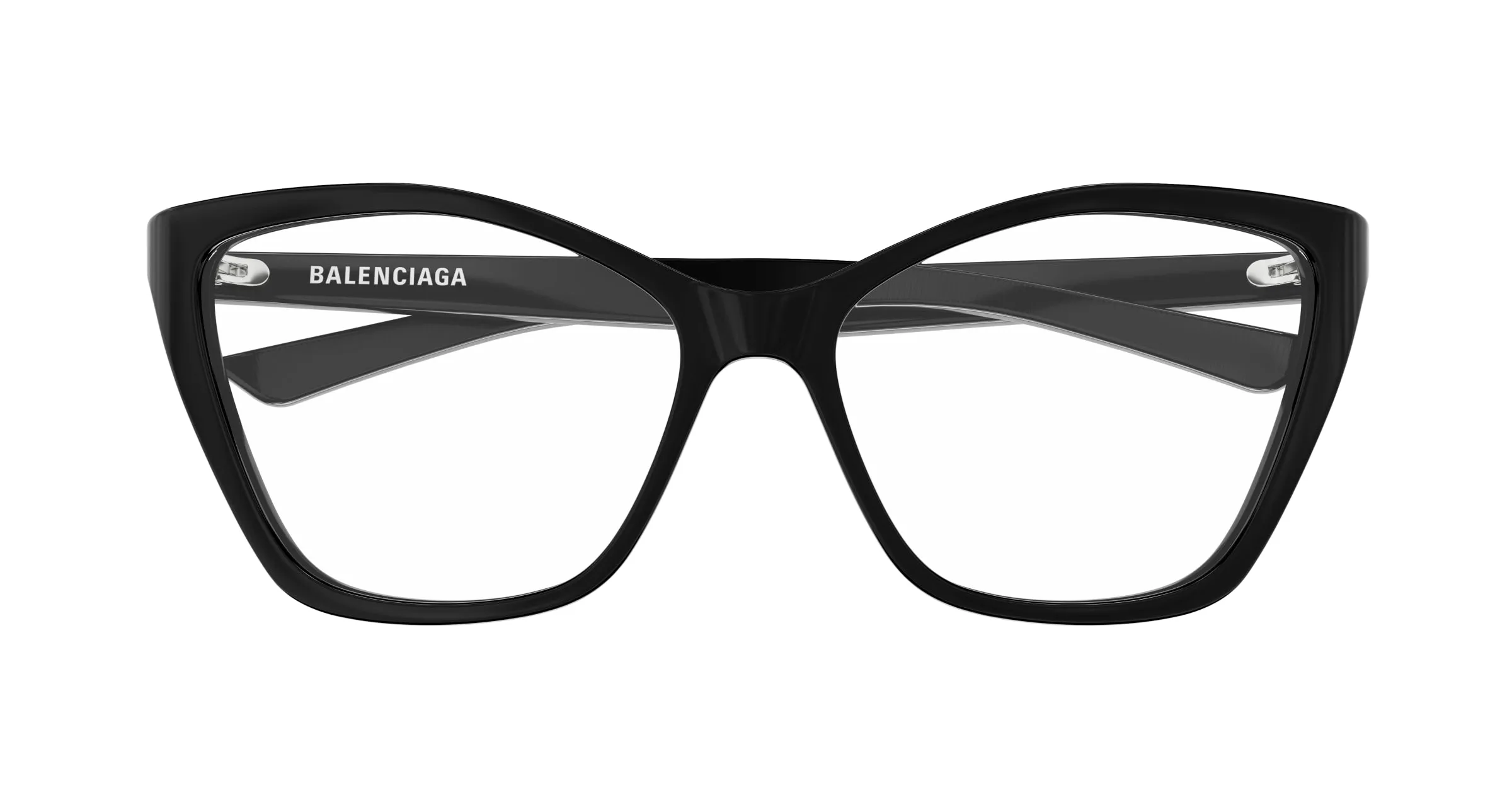 Balenciaga BB0405O 001 Montature da vista Acetato Nero Trasparente Farfalla - immagine 2