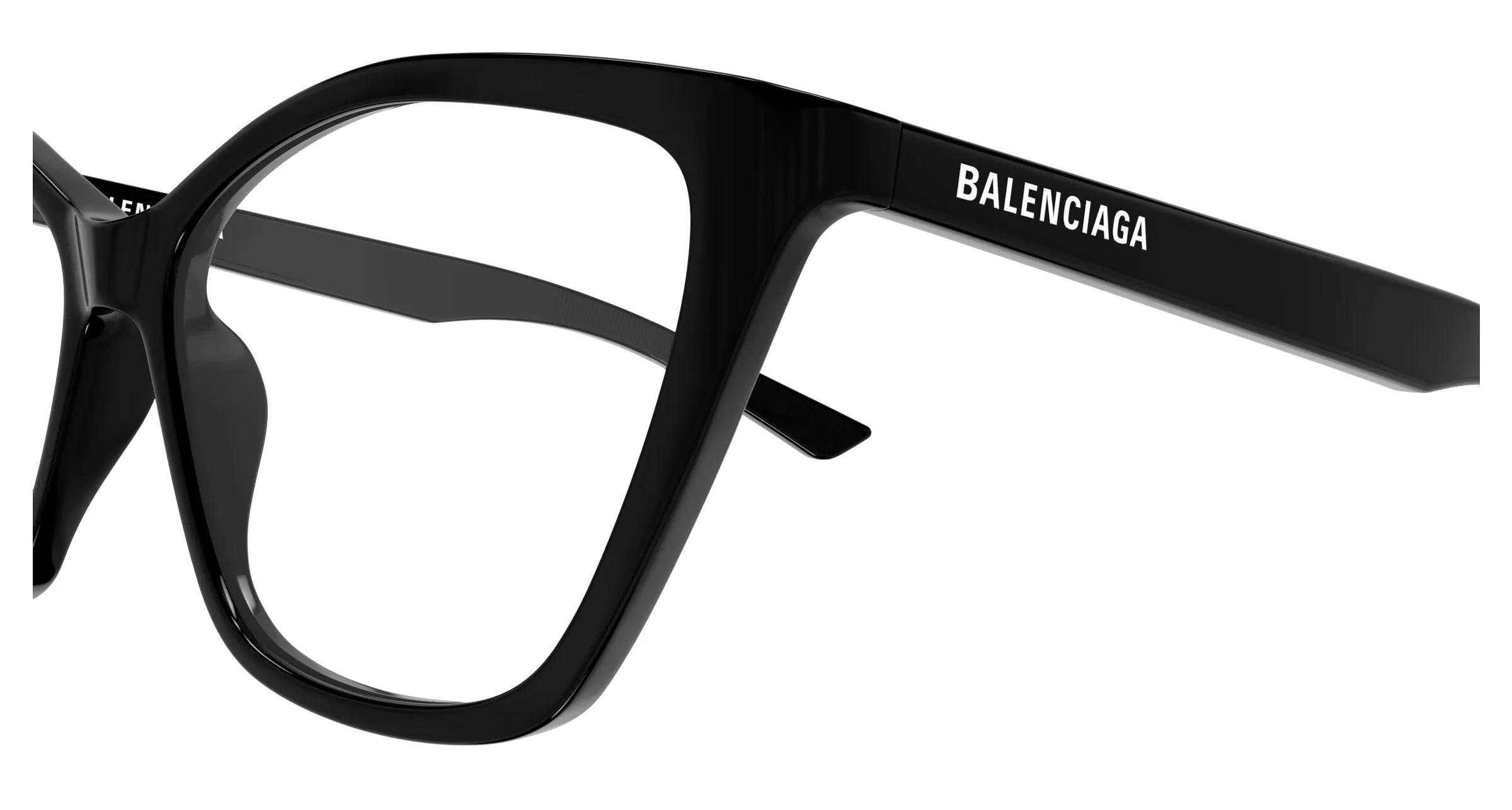 Balenciaga BB0405O 001 Montature da vista Acetato Nero Trasparente Farfalla - immagine 3