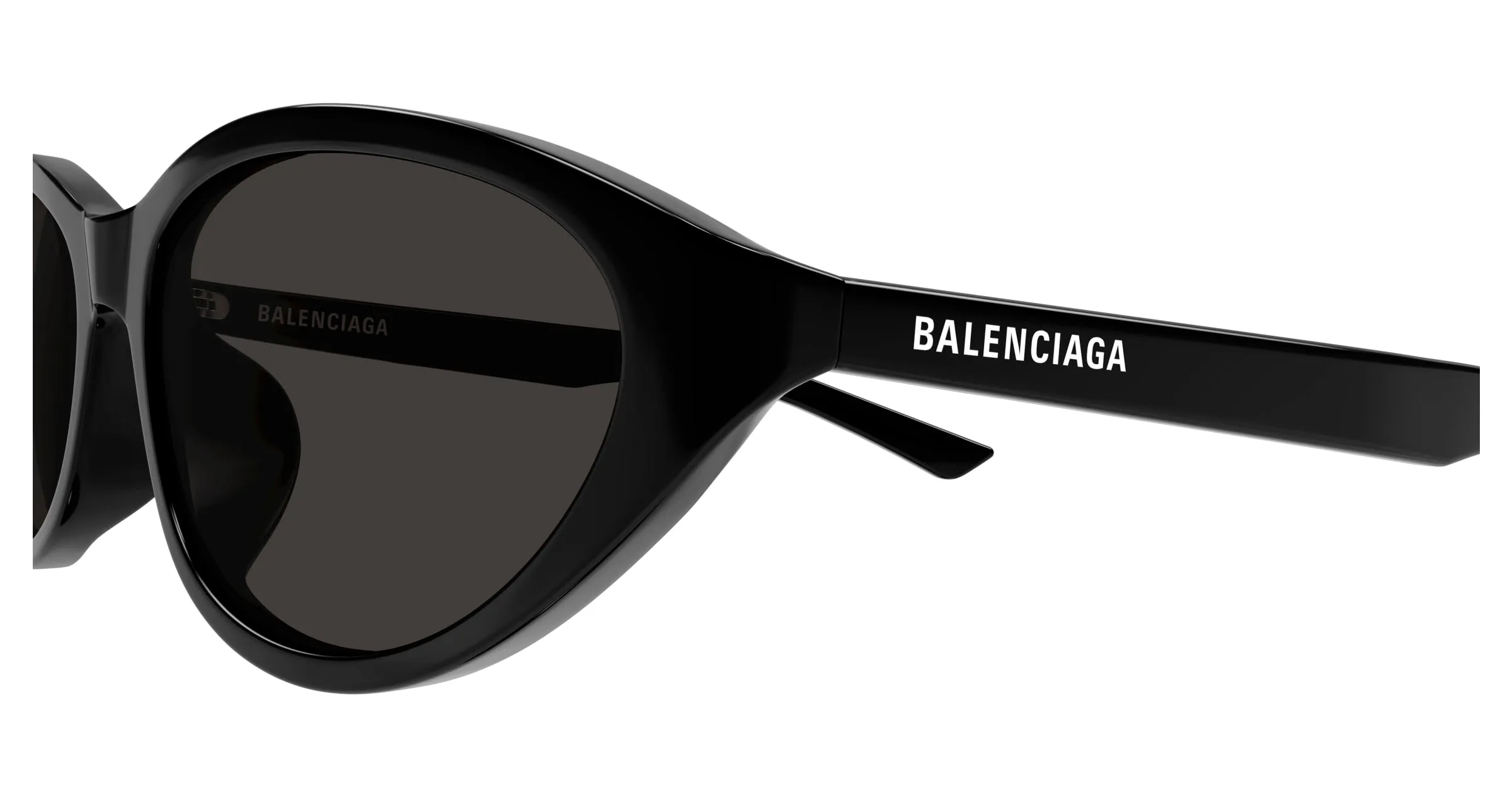 Balenciaga BB0404SK 001 Occhiali da sole Acetato Nero Grigio Rotonda - immagine 3