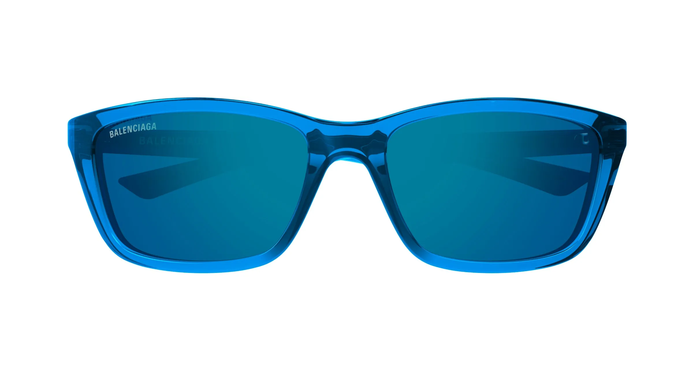 Balenciaga BB0403SK 004 Occhiali da sole Acetato Blu Blu Squadrata - immagine 2