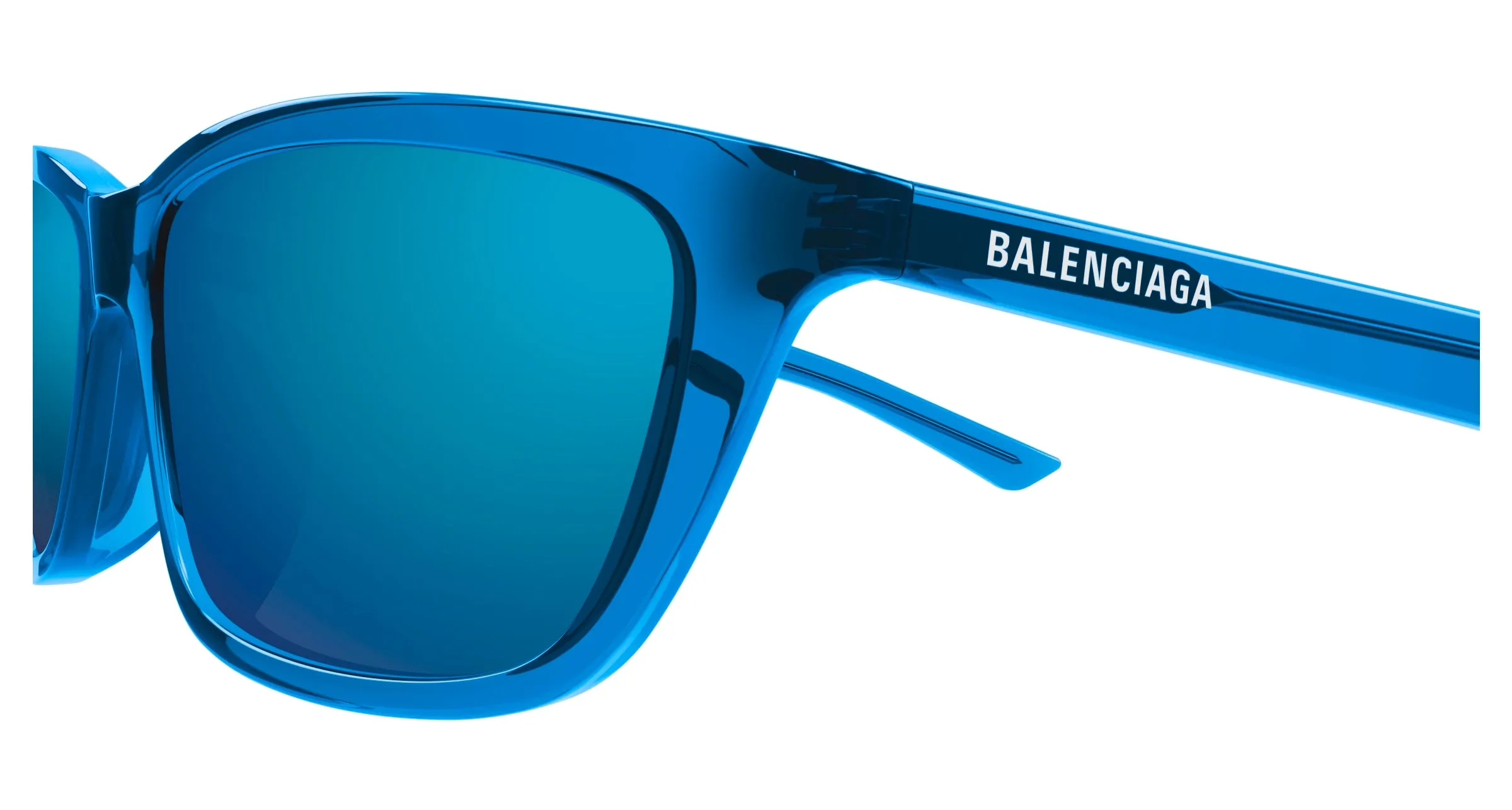 Balenciaga BB0403SK 004 Occhiali da sole Acetato Blu Blu Squadrata - immagine 3