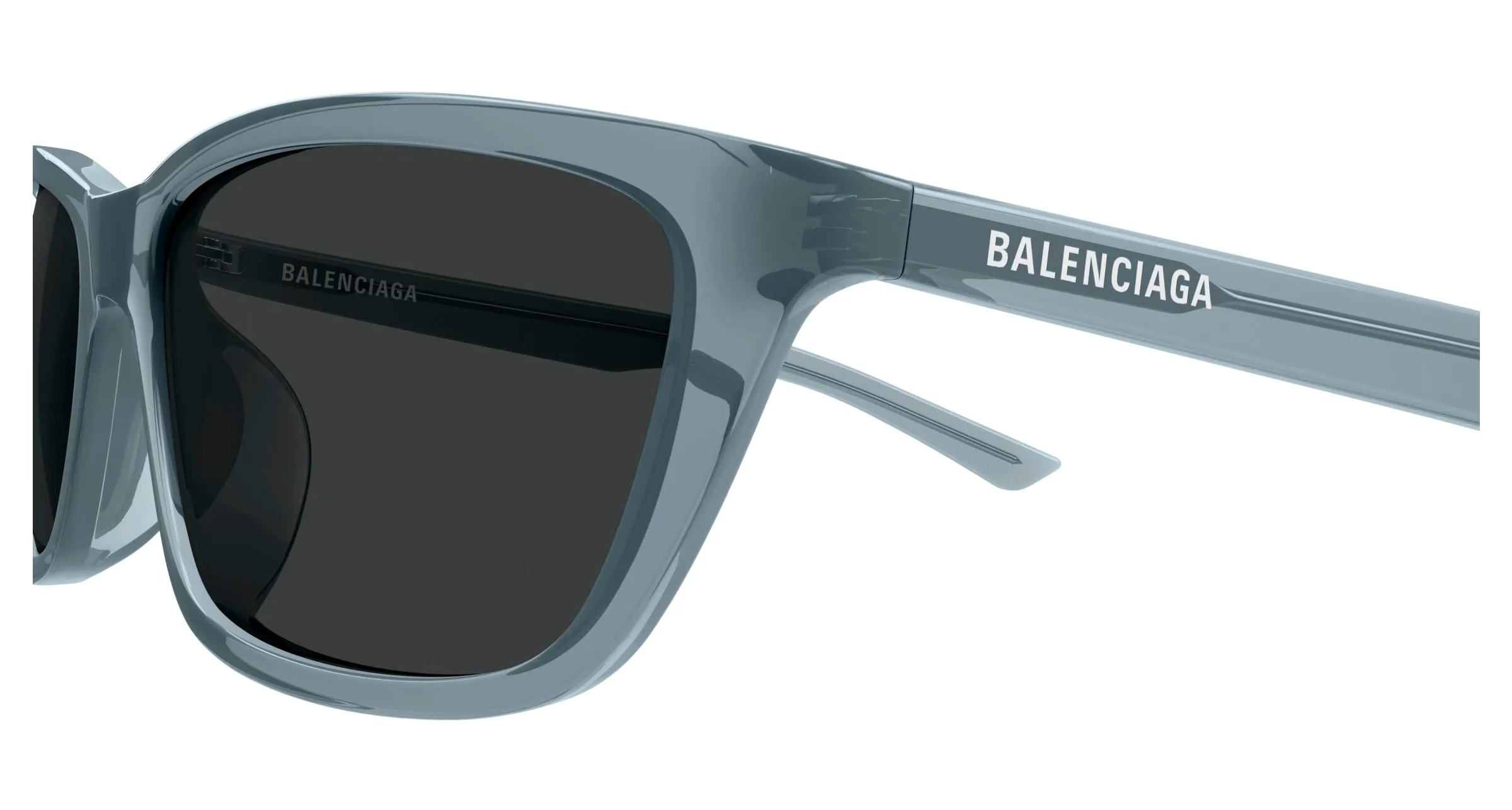 Balenciaga BB0403SK 003 Occhiali da sole Acetato Verde Grigio Squadrata - immagine 3