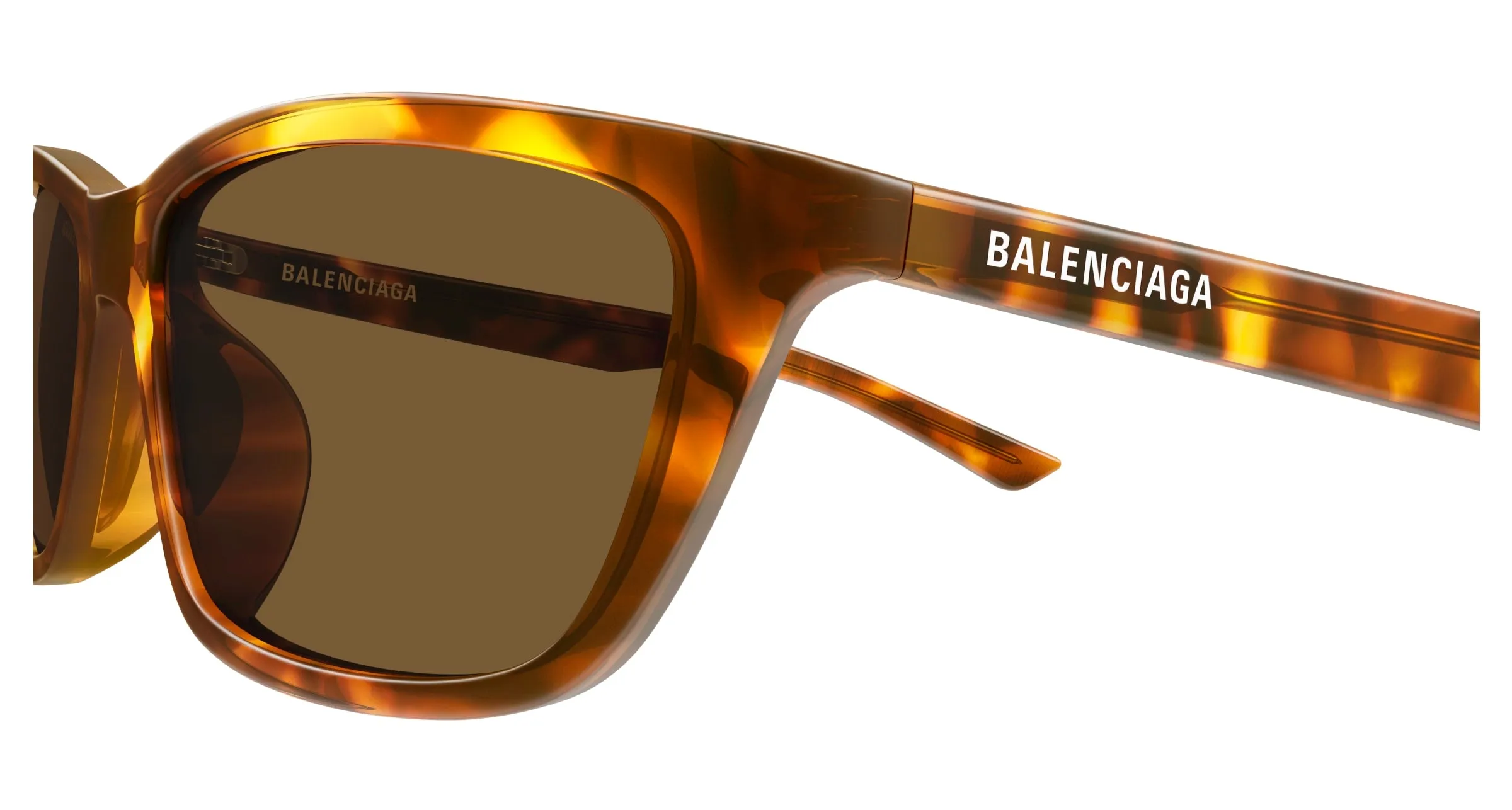 Balenciaga BB0403SK 002 Occhiali da sole Acetato Havana Marrone Squadrata - immagine 3