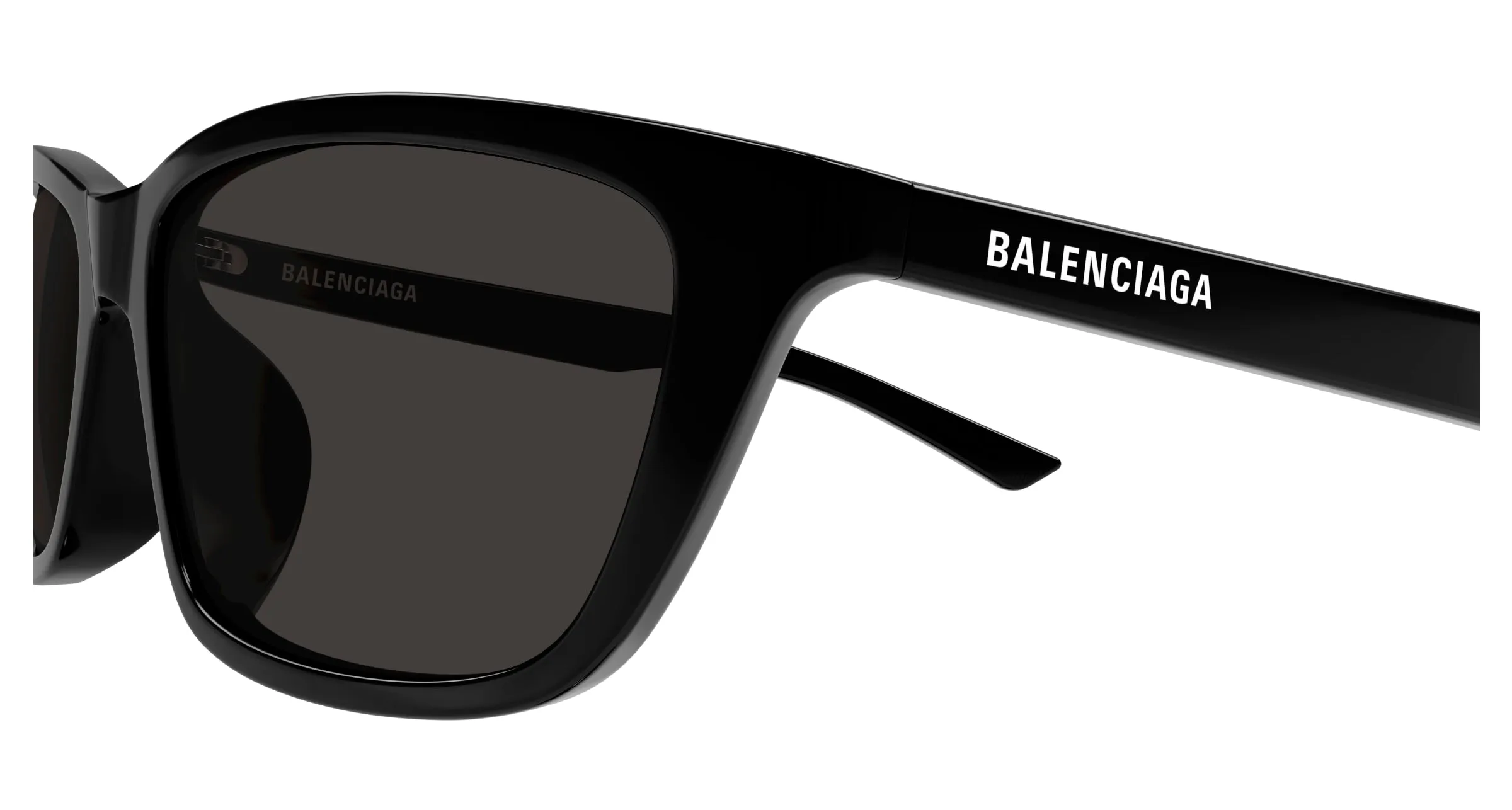 Balenciaga BB0403SK 001 Occhiali da sole Acetato Nero Grigio Squadrata - immagine 3