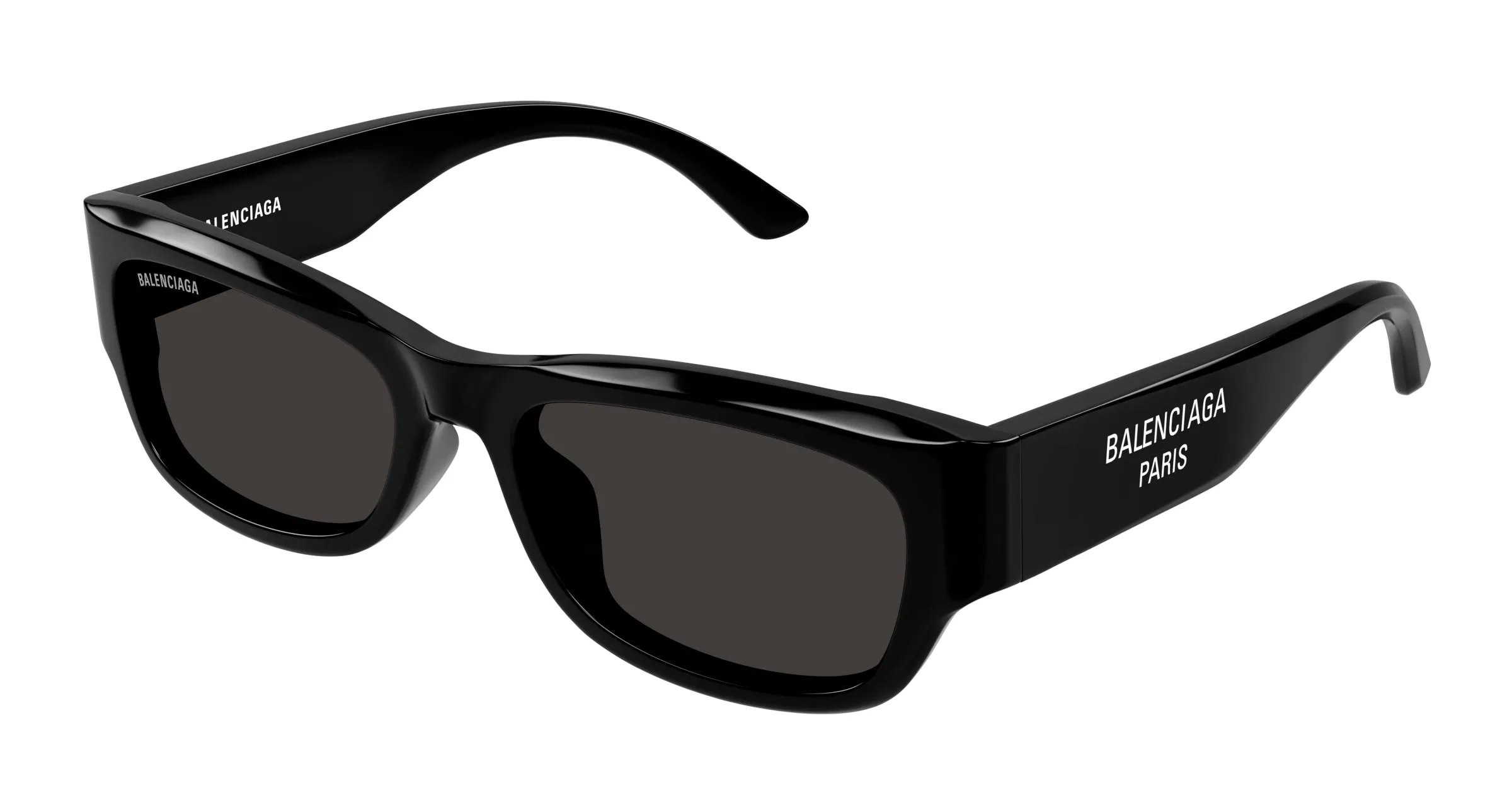 Balenciaga BB0390SK 001 Occhiali da sole Acetato Nero Grigio Squadrata - immagine 1