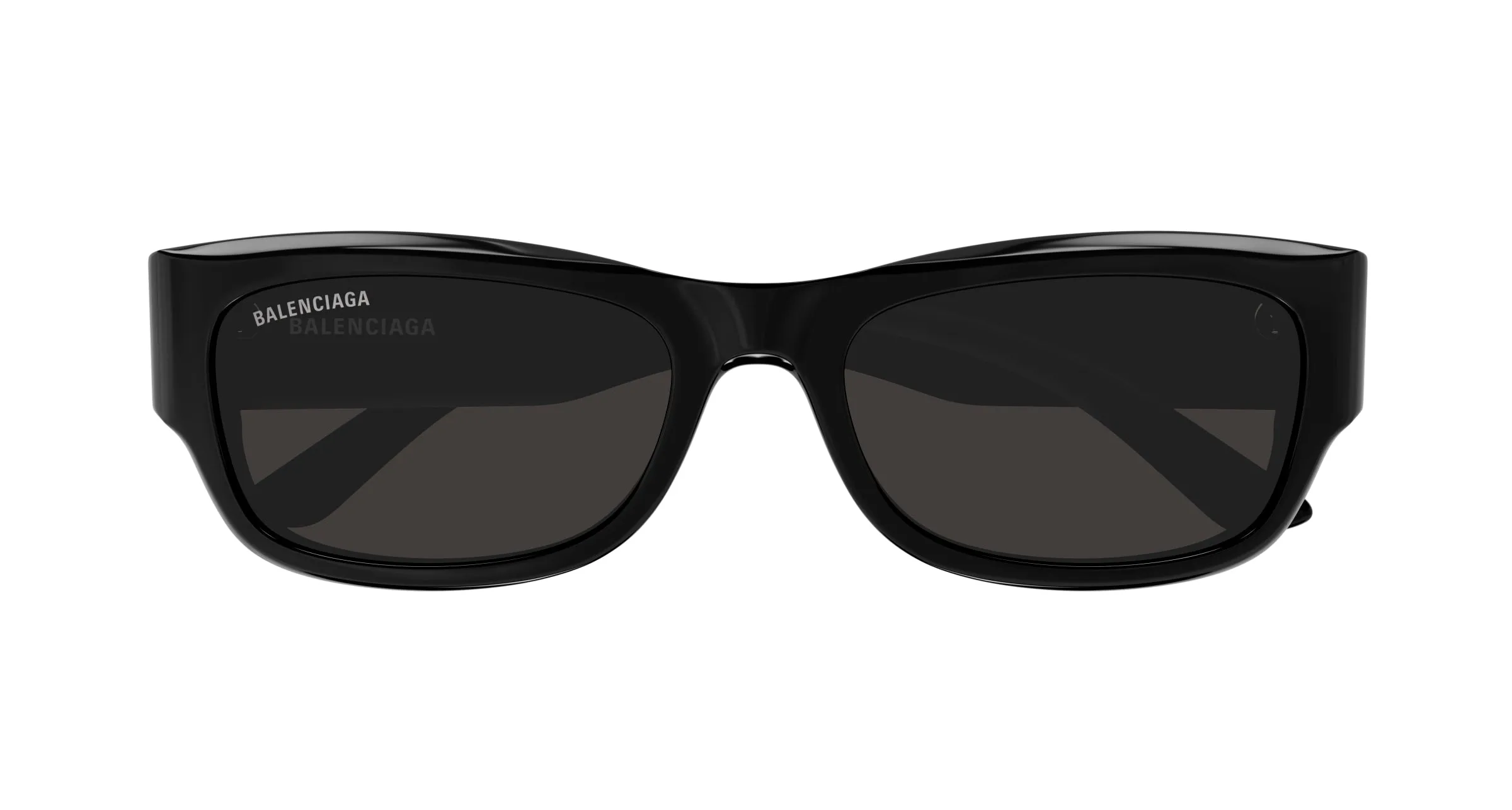 Balenciaga BB0390SK 001 Occhiali da sole Acetato Nero Grigio Squadrata - immagine 2
