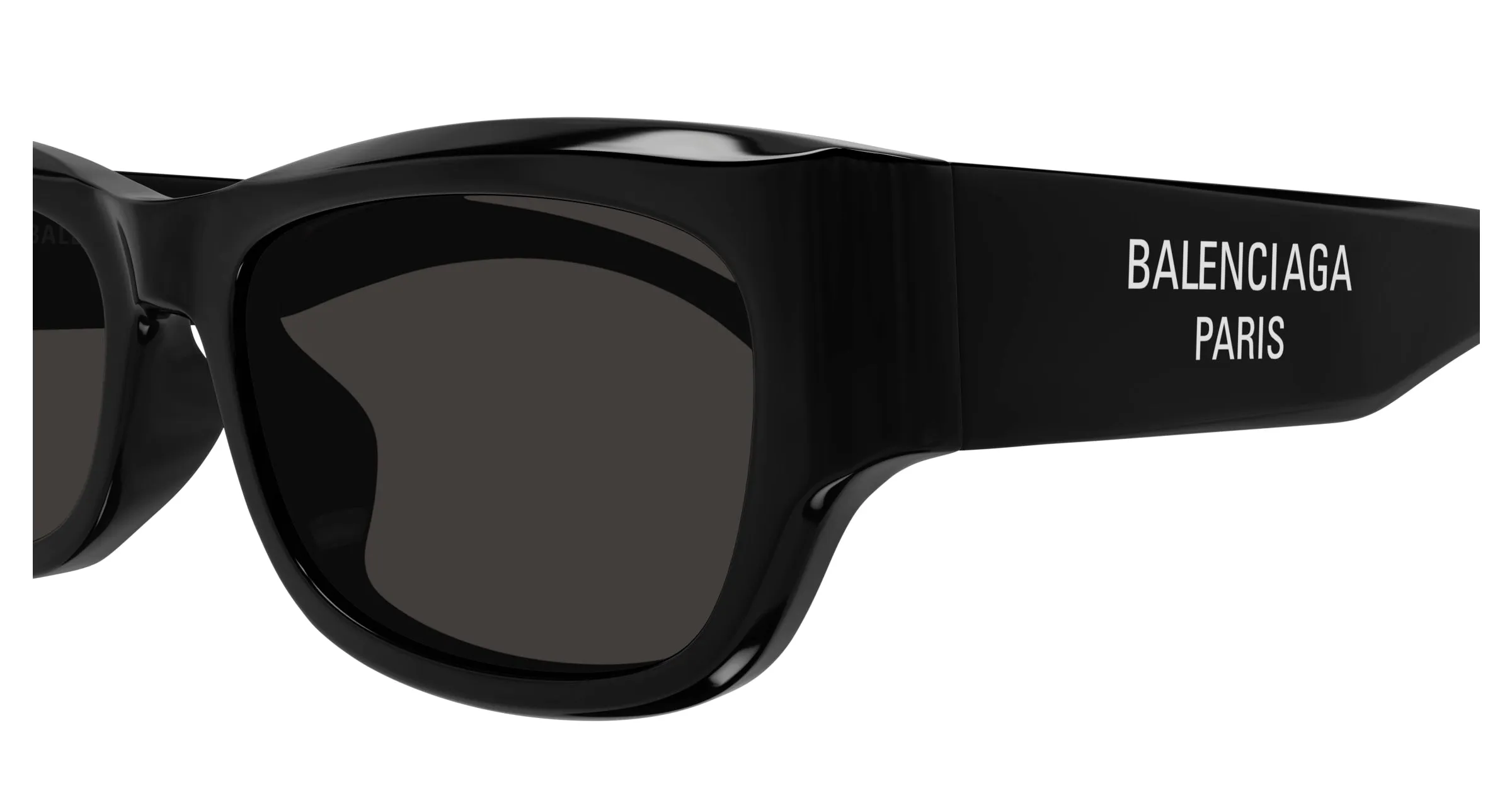 Balenciaga BB0390SK 001 Occhiali da sole Acetato Nero Grigio Squadrata - immagine 3