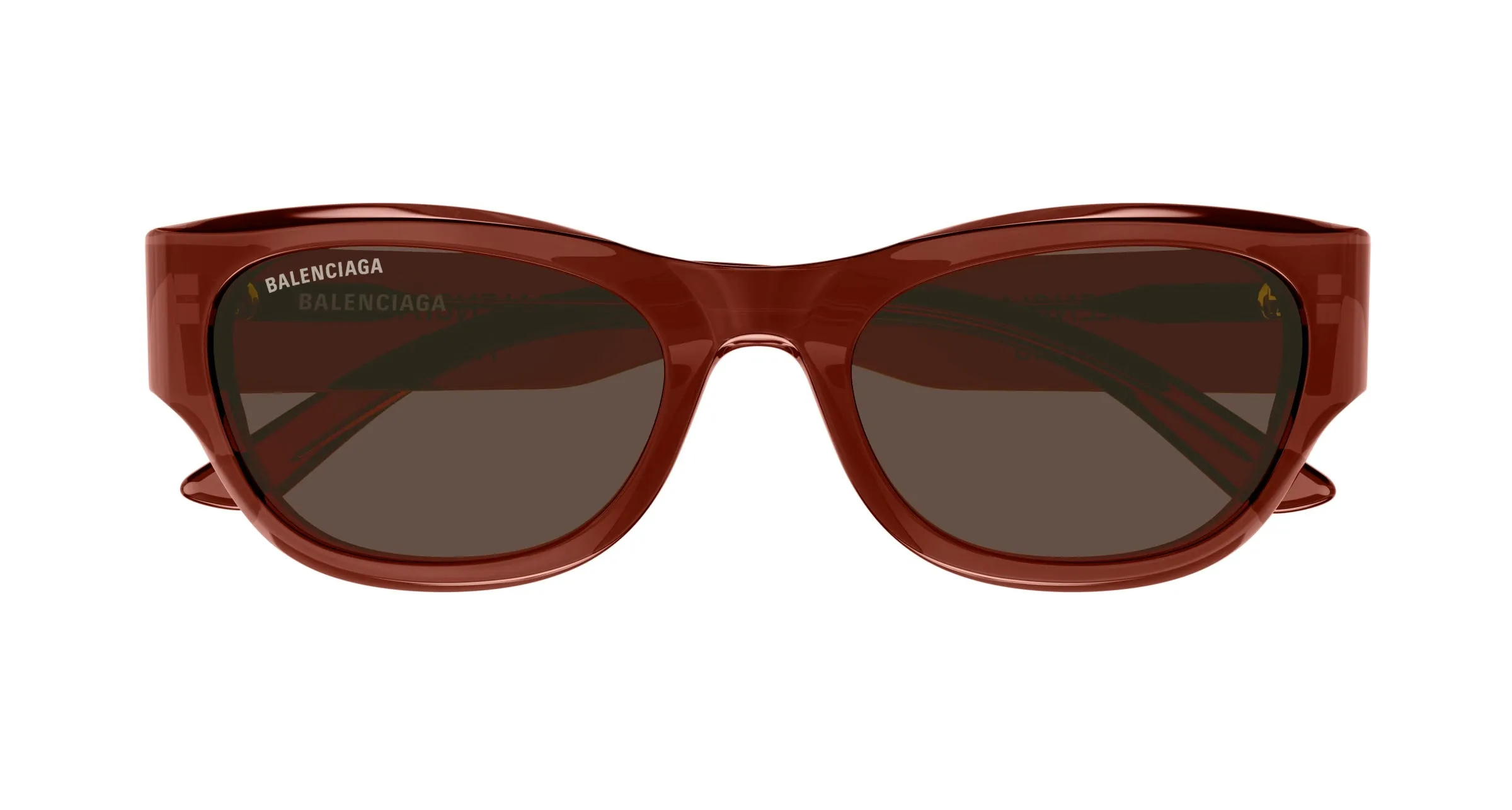 Balenciaga BB0389SK 004 Occhiali da sole Acetato Marrone Marrone Squadrata - immagine 2