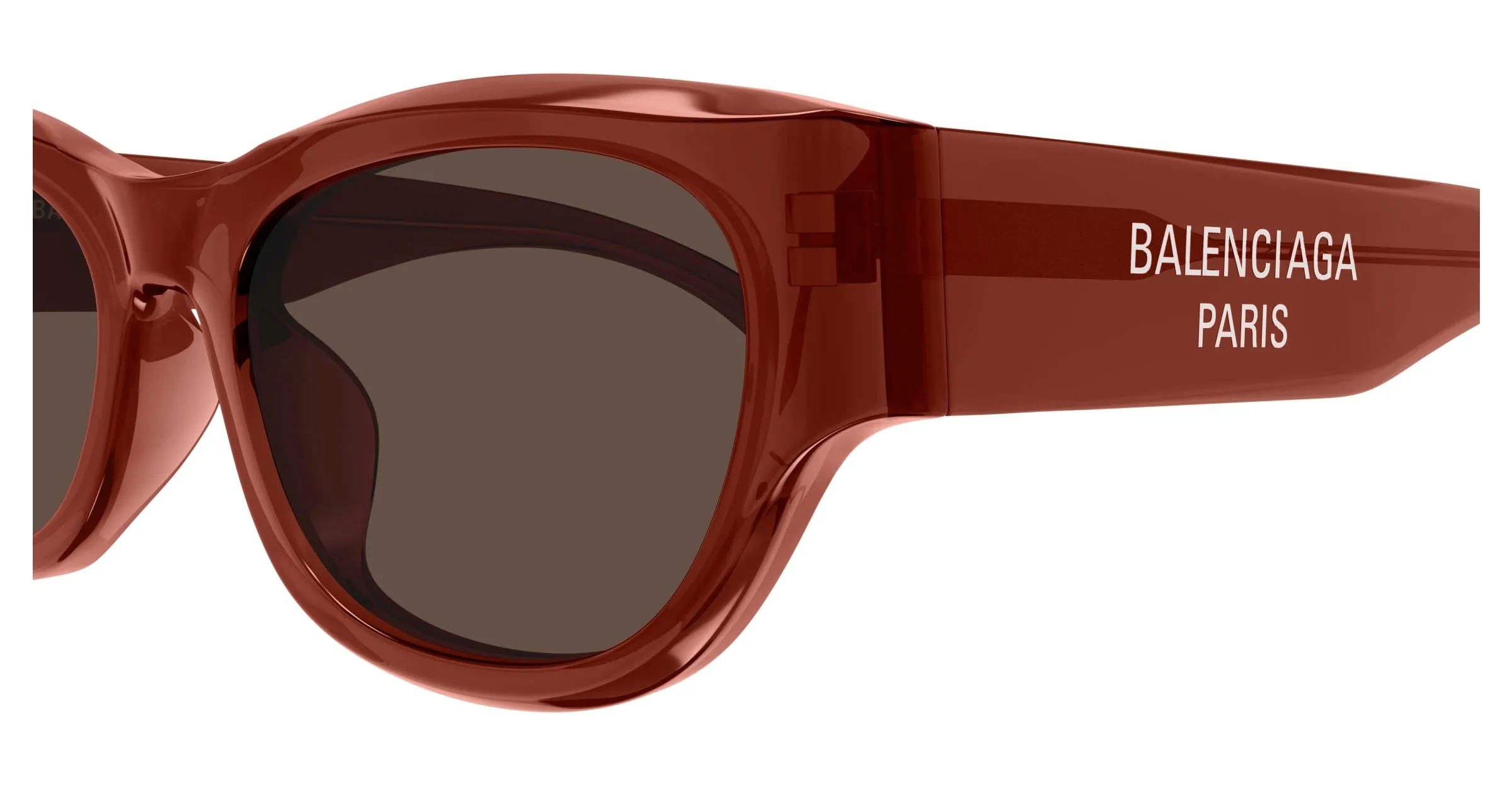 Balenciaga BB0389SK 004 Occhiali da sole Acetato Marrone Marrone Squadrata - immagine 3
