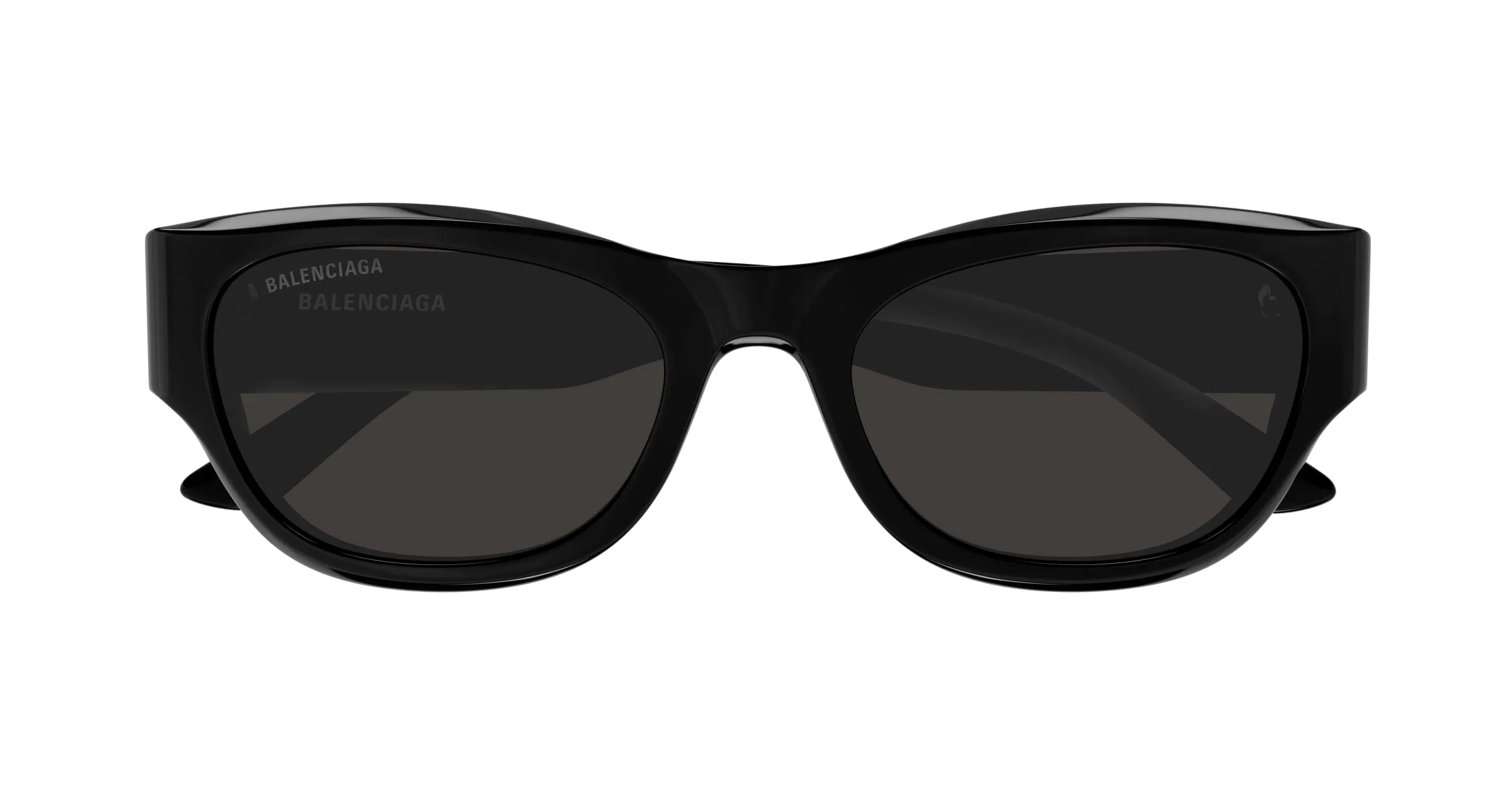 Balenciaga BB0389SK 001 Occhiali da sole Acetato Nero Grigio Squadrata - immagine 2
