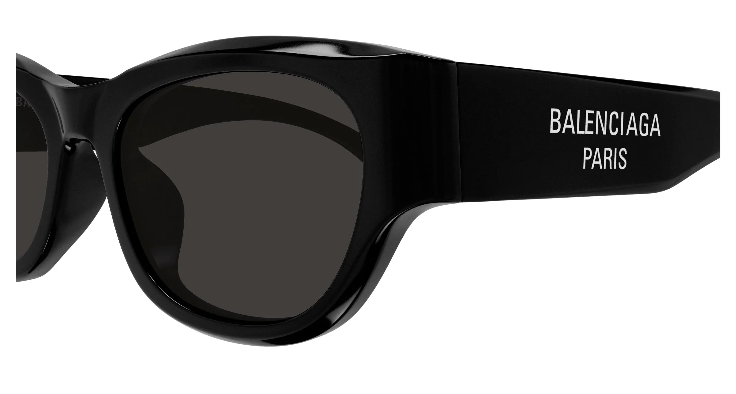 Balenciaga BB0389SK 001 Occhiali da sole Acetato Nero Grigio Squadrata - immagine 3
