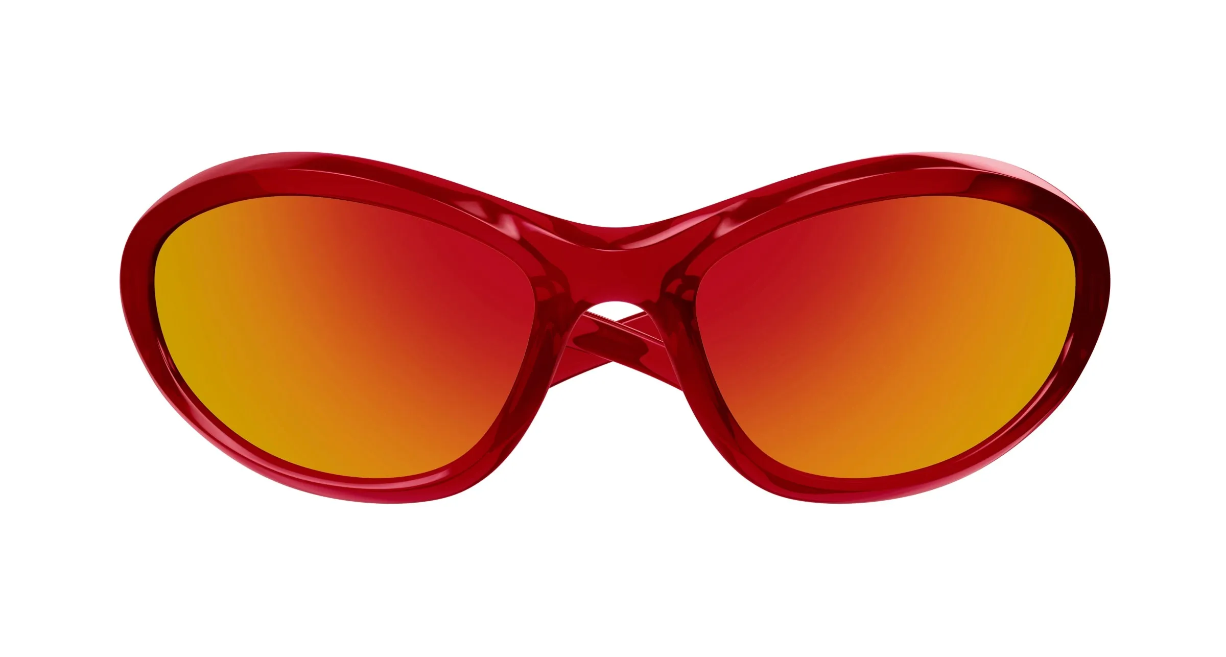 Balenciaga BB0384SA 005 Occhiali da sole Acetato Rosso Rosso Cat Eye - immagine 2