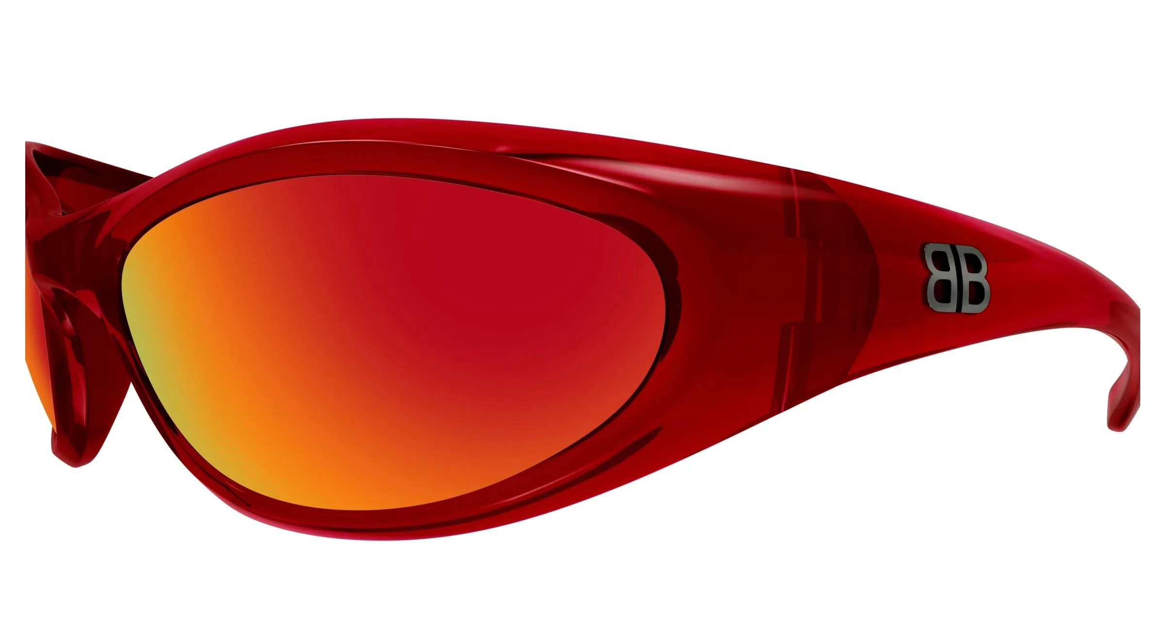 Balenciaga BB0384SA 005 Occhiali da sole Acetato Rosso Rosso Cat Eye - immagine 3
