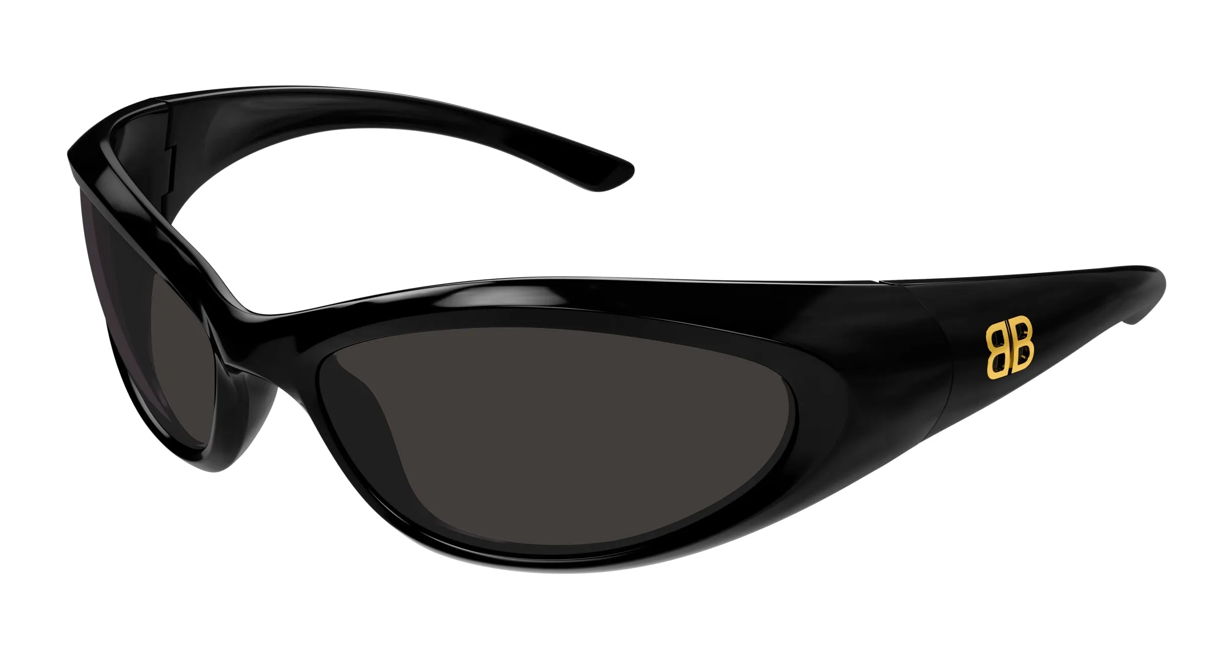 Balenciaga BB0384SA 001 Occhiali da sole Acetato Nero Grigio Cat Eye - immagine 1
