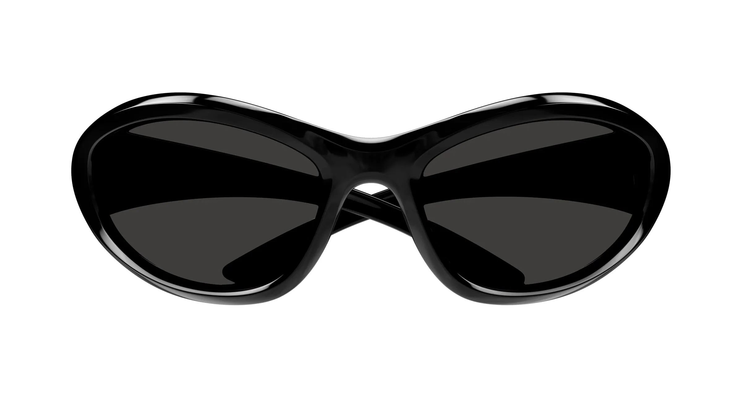 Balenciaga BB0384SA 001 Occhiali da sole Acetato Nero Grigio Cat Eye - immagine 2