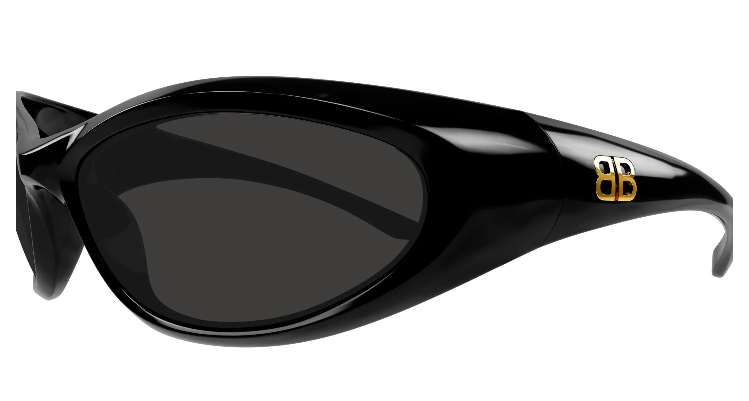 Balenciaga BB0384S 001 Occhiali da sole Acetato Nero Grigio Cat Eye - immagine 3