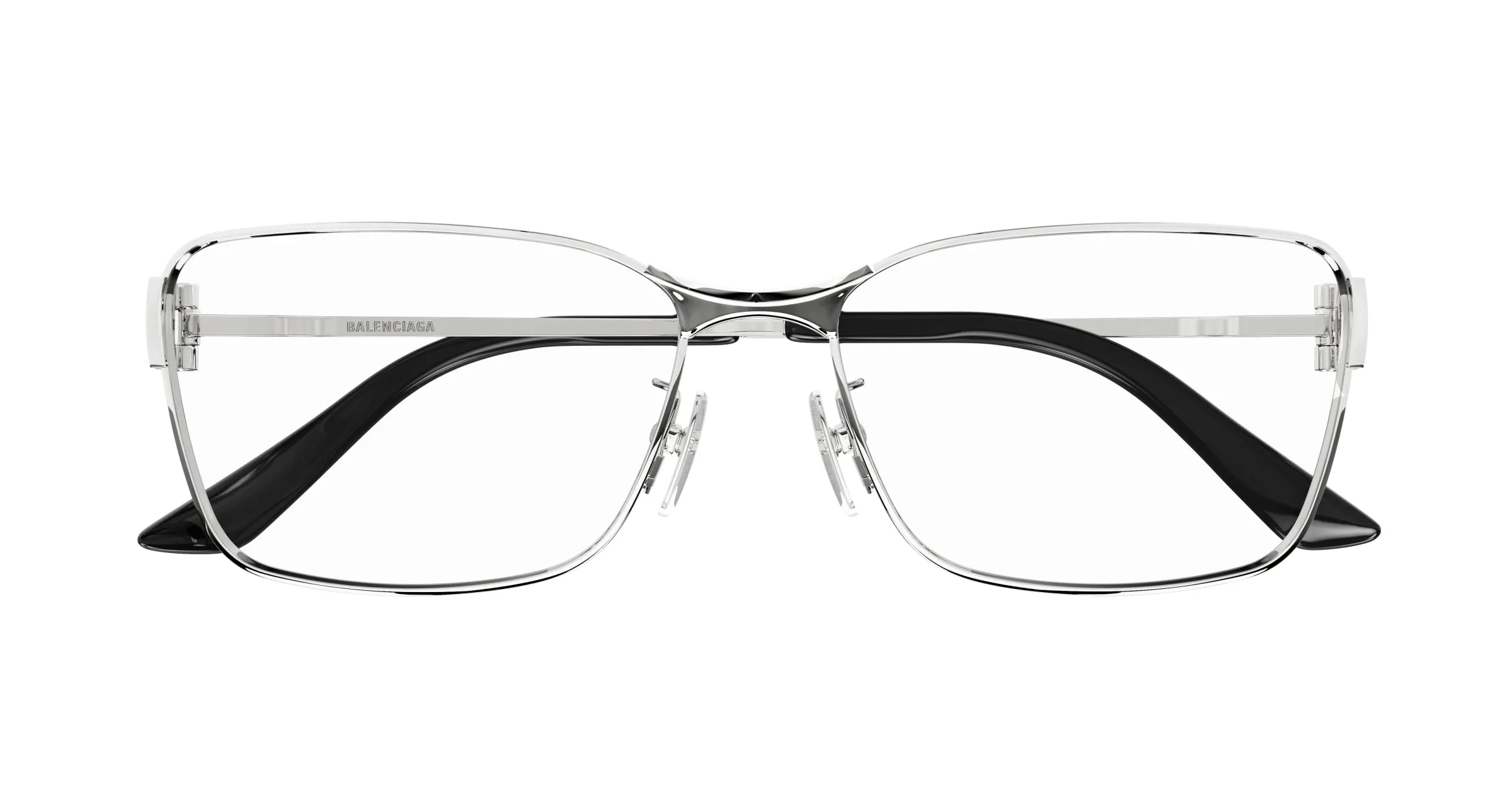 Balenciaga BB0375OA 003 Montature da vista Acetato Argento Trasparente Squadrata - immagine 2