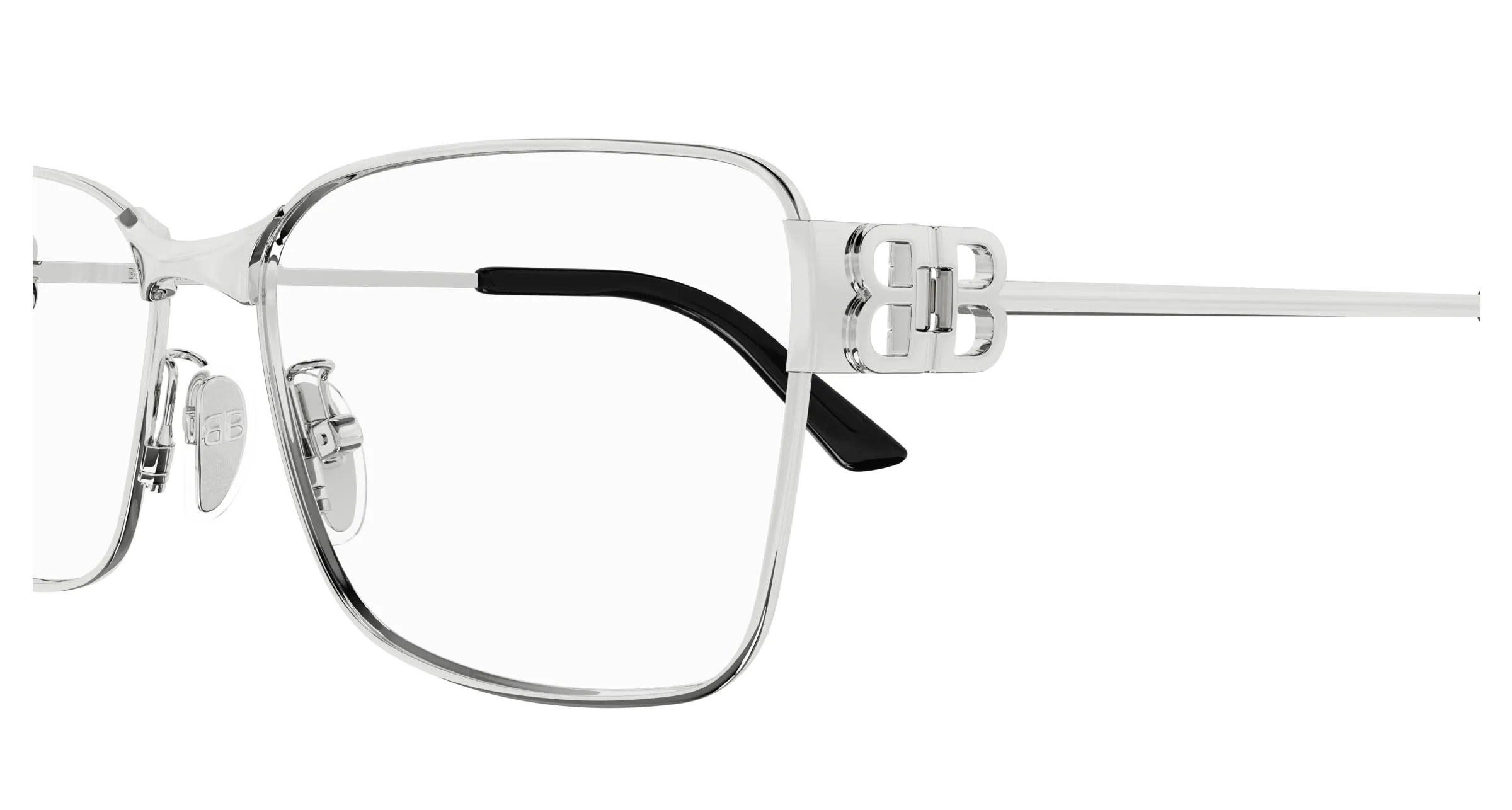 Balenciaga BB0375OA 003 Montature da vista Acetato Argento Trasparente Squadrata - immagine 3