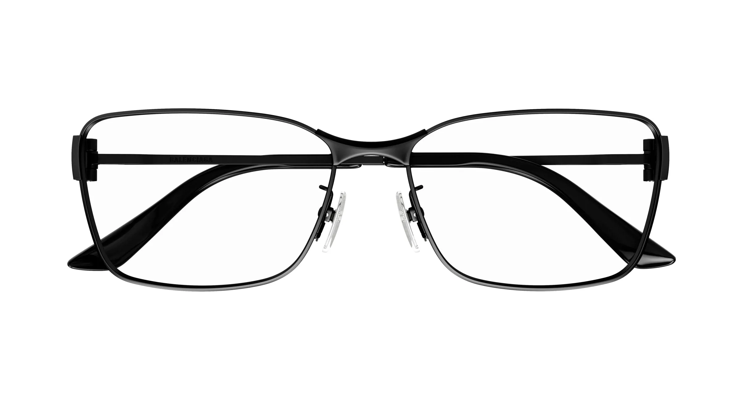 Balenciaga BB0375OA 001 Montature da vista Acetato Nero Trasparente Squadrata - immagine 2