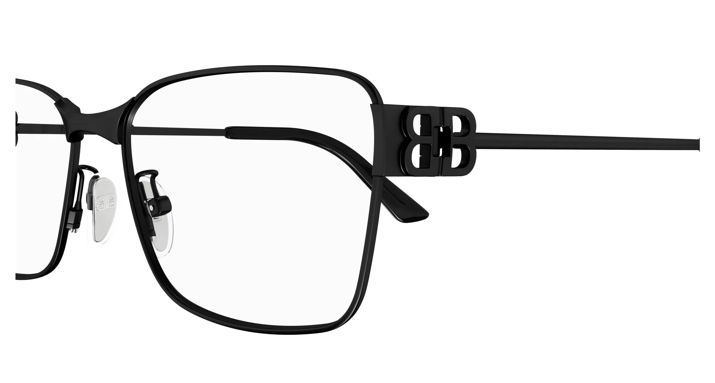 Balenciaga BB0375OA 001 Montature da vista Acetato Nero Trasparente Squadrata - immagine 3