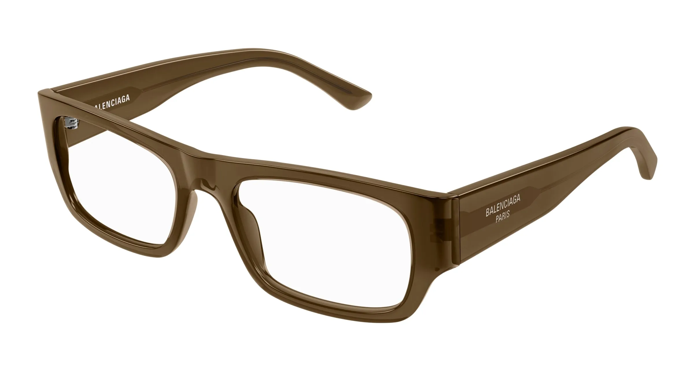 Balenciaga BB0370O 004 Montature da vista Acetato Marrone Trasparente Squadrata - immagine 1