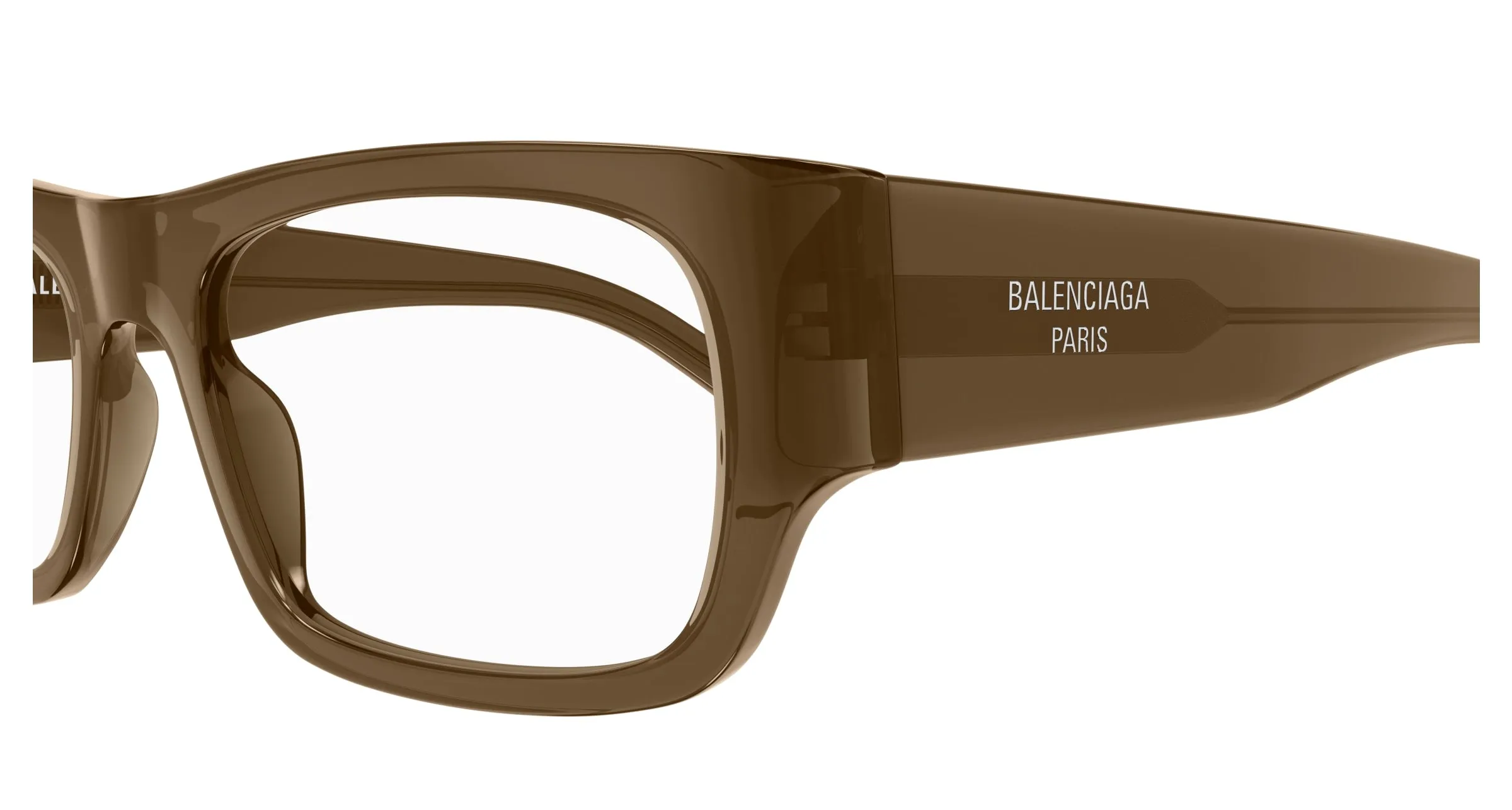 Balenciaga BB0370O 004 Montature da vista Acetato Marrone Trasparente Squadrata - immagine 3