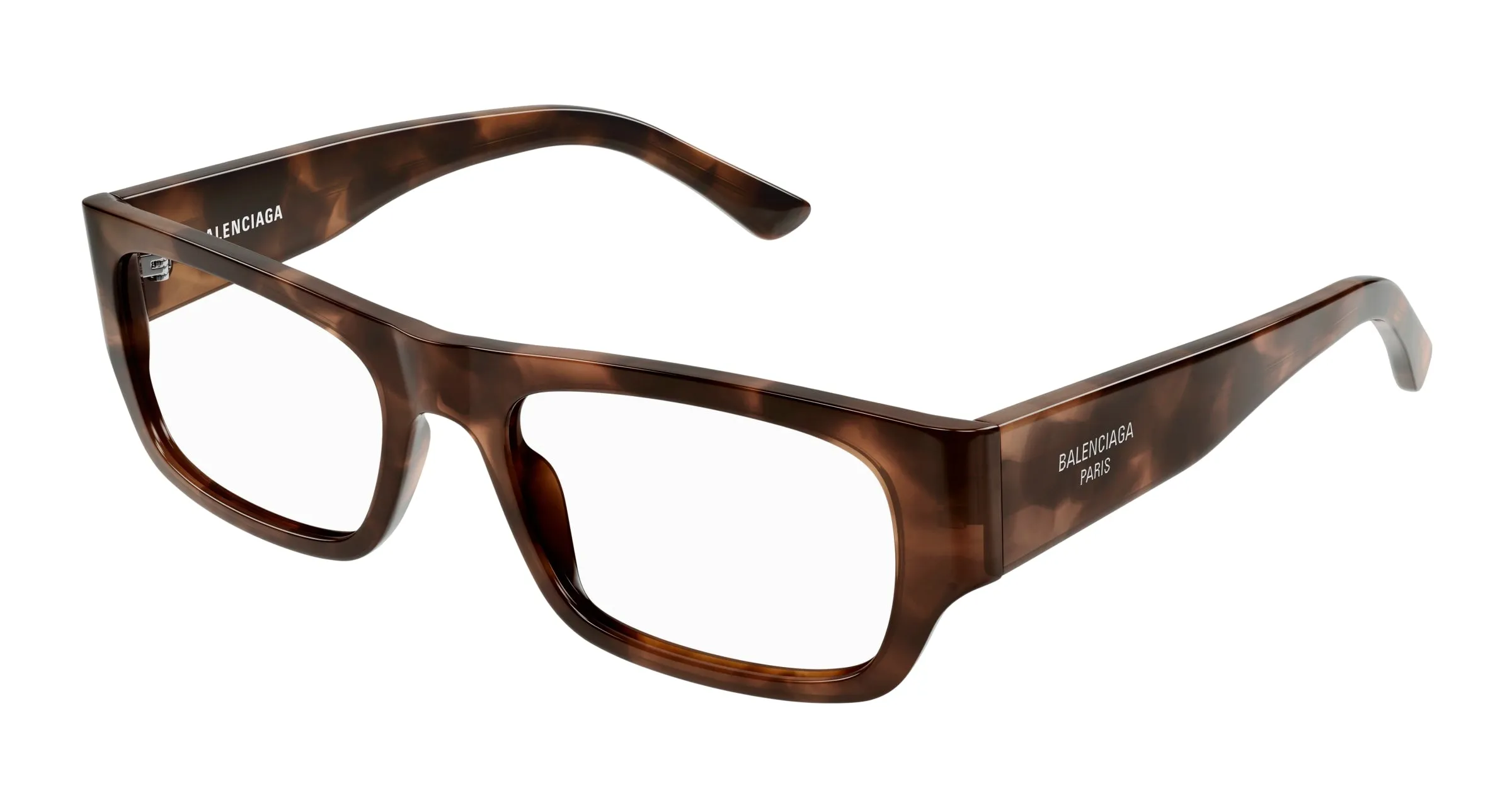 Balenciaga BB0370O 002 Montature da vista Acetato Havana Trasparente Squadrata - immagine 1