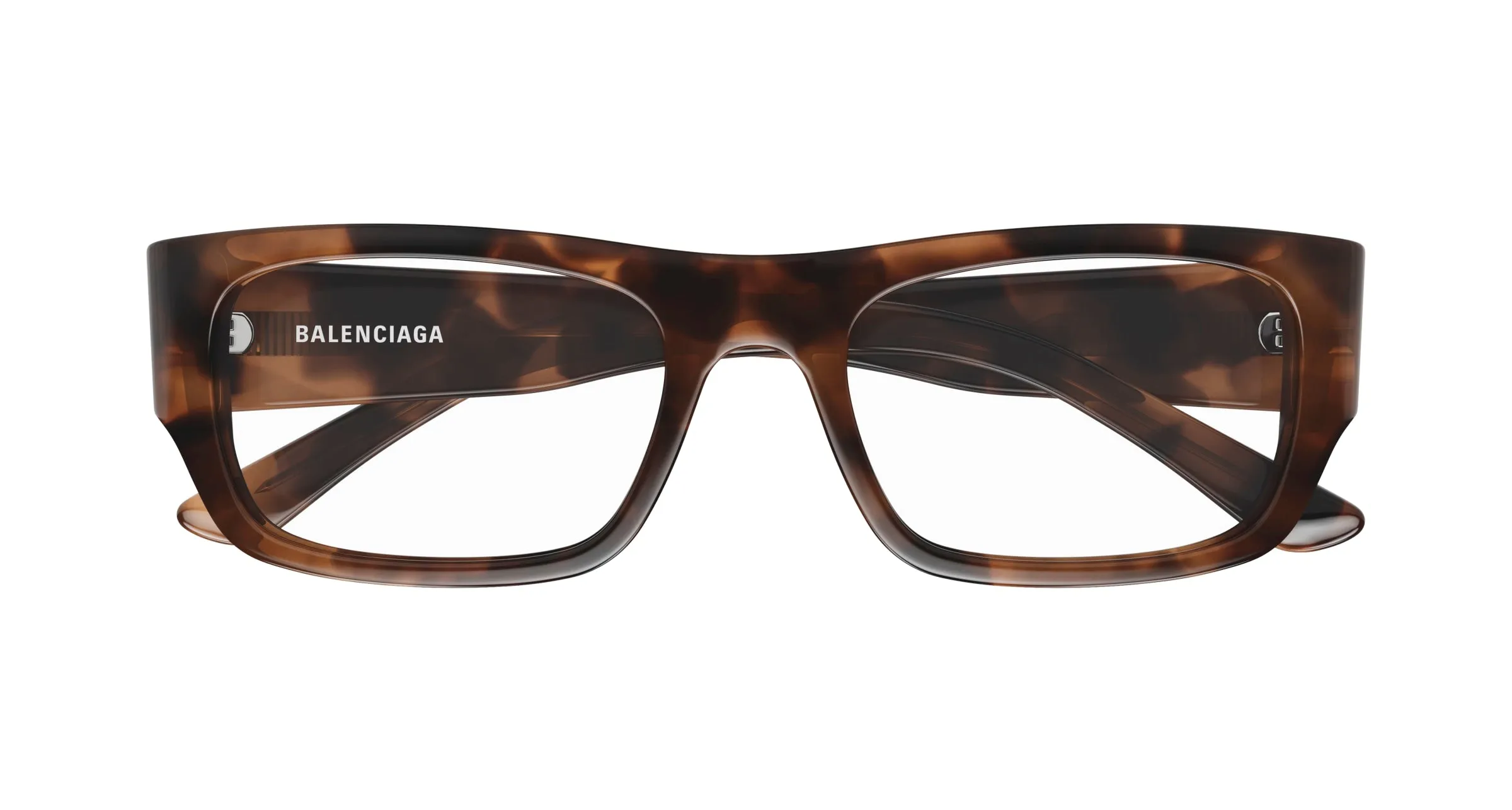 Balenciaga BB0370O 002 Montature da vista Acetato Havana Trasparente Squadrata - immagine 2