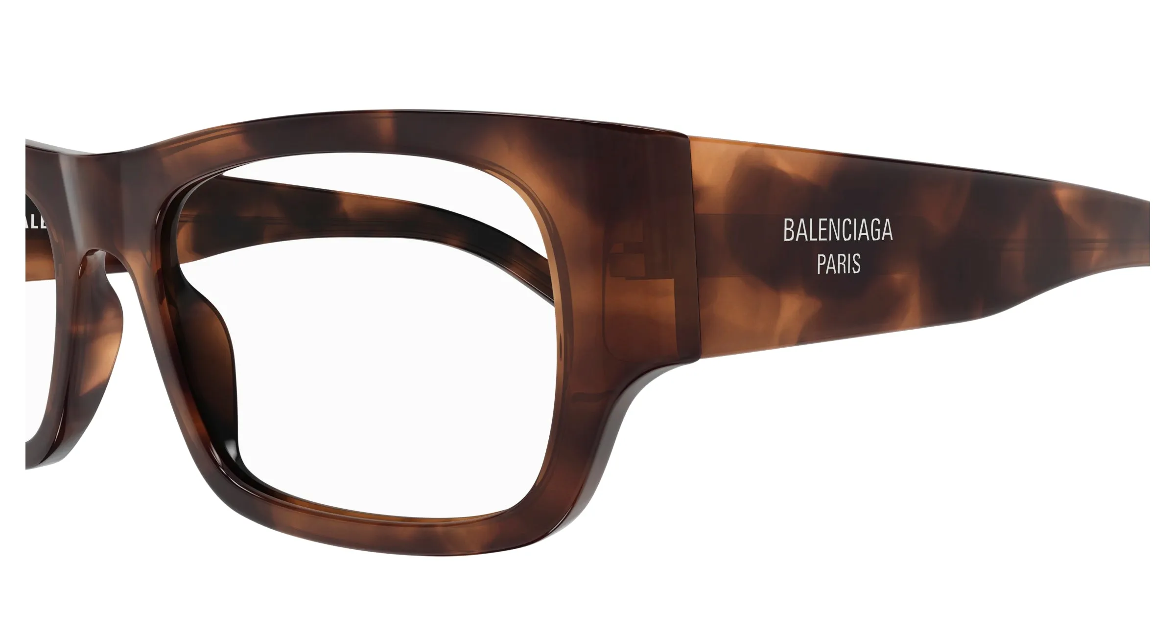 Balenciaga BB0370O 002 Montature da vista Acetato Havana Trasparente Squadrata - immagine 3
