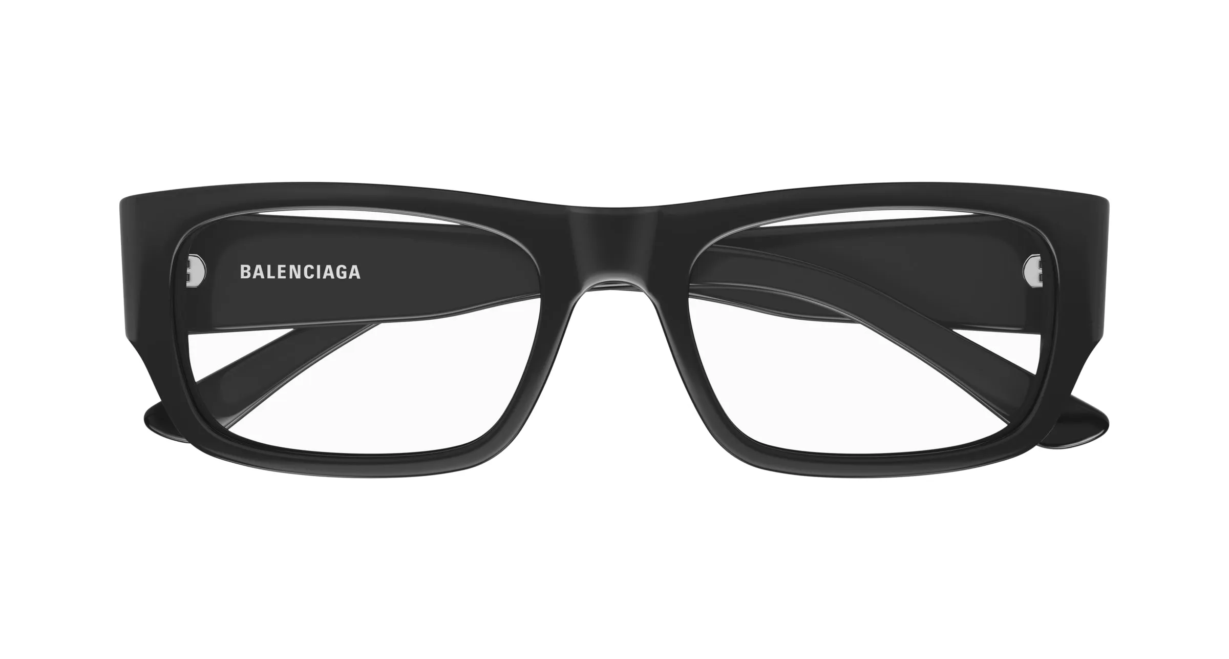 Balenciaga BB0370O 001 Montature da vista Acetato Nero Trasparente Squadrata - immagine 2